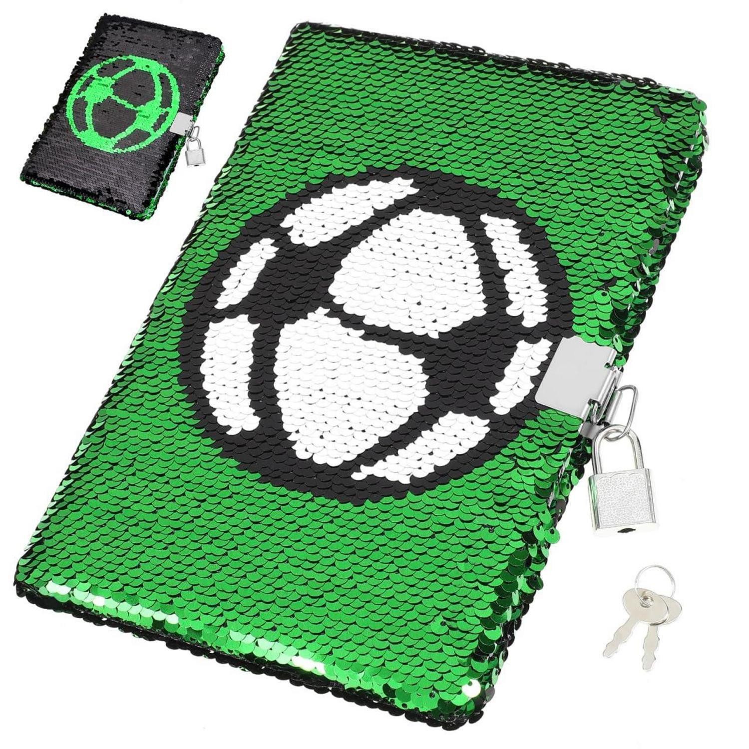 LuxusKollektion Tagebuch Fußball Notizbuch mit Schloss Pailletten