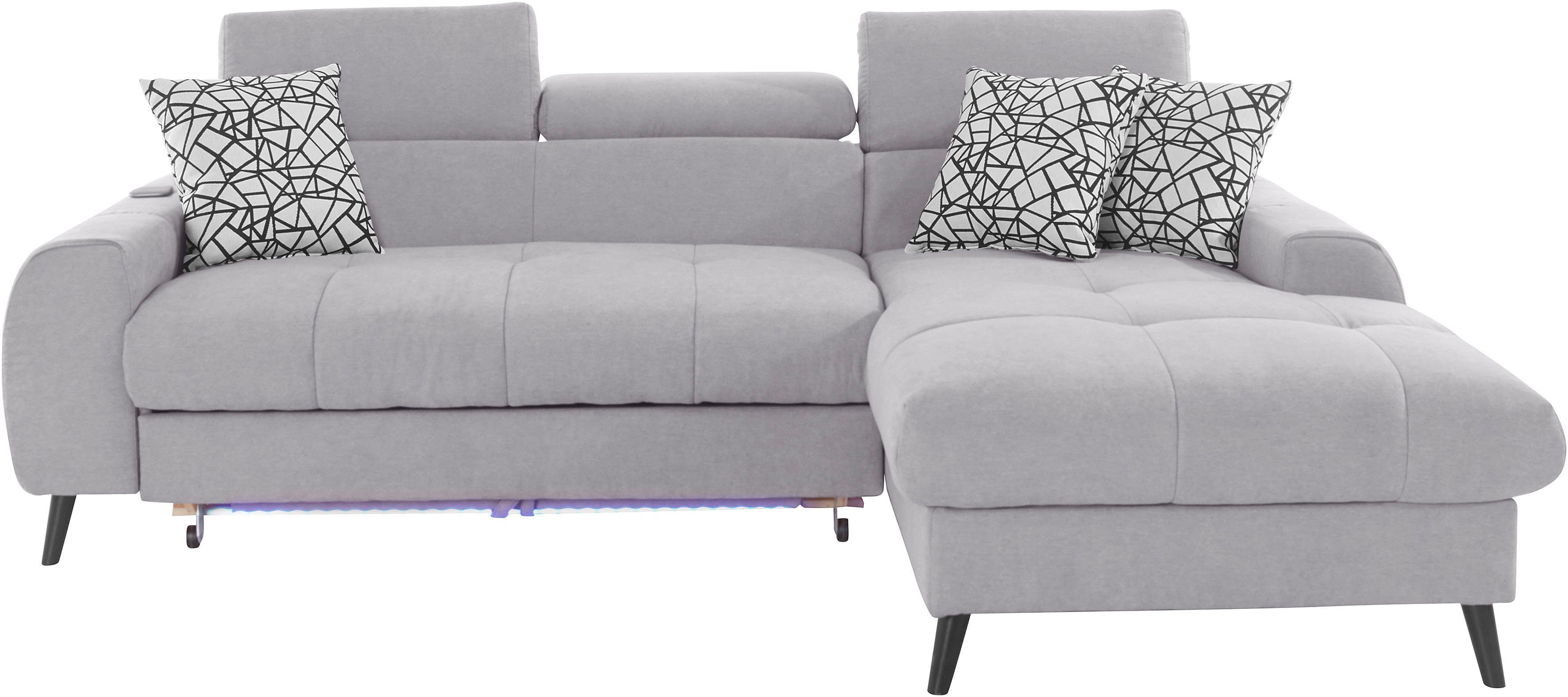 COTTA Ecksofa "Mia L-Form mit 3 Zierkissen", wahlweise mit Bettfunktion, Be günstig online kaufen