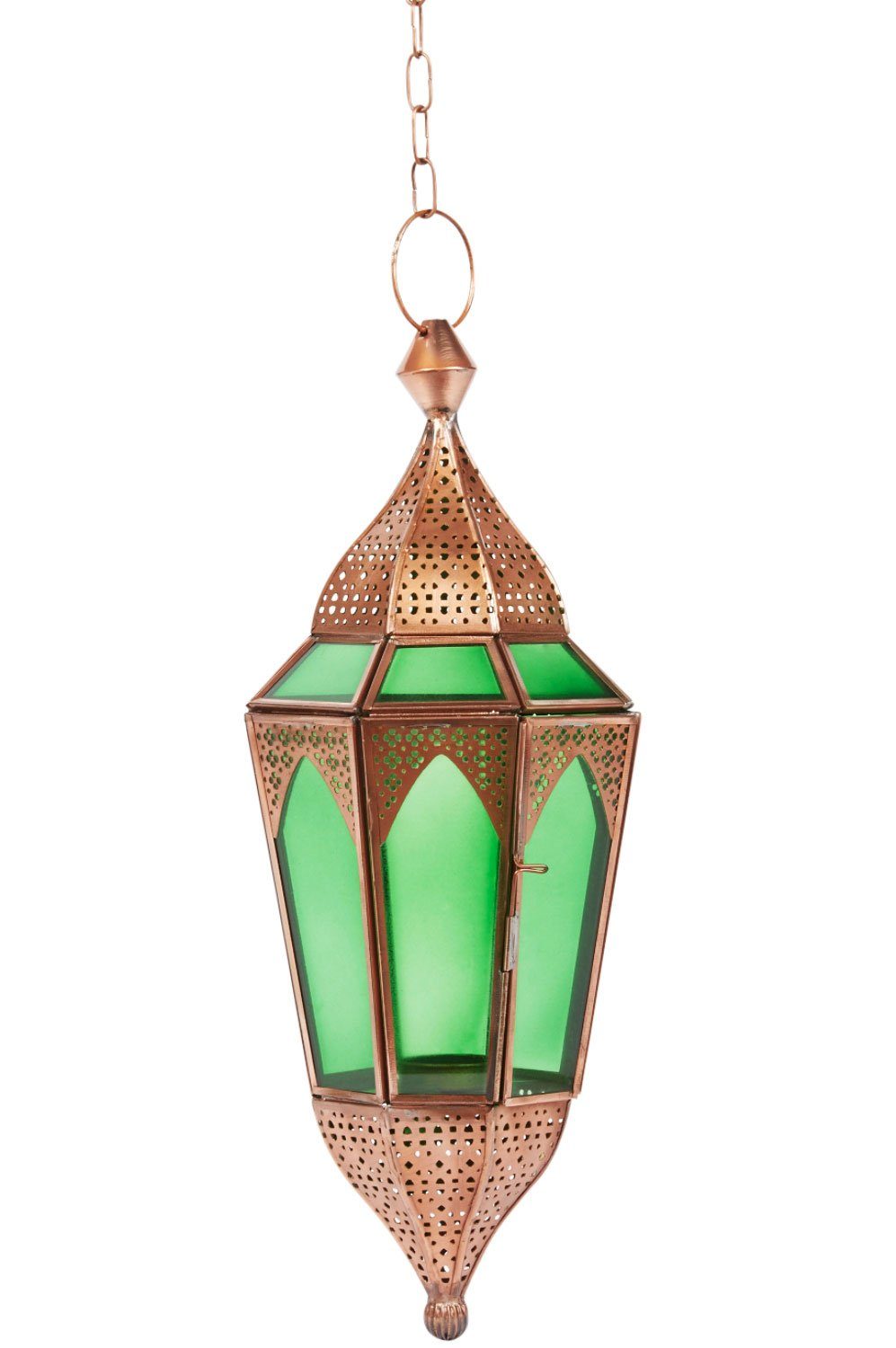 Marrakesch Orient & Mediterran Interior Hängewindlicht Orient Hängelaterne Lalita - Grün (1 St), Handarbeit