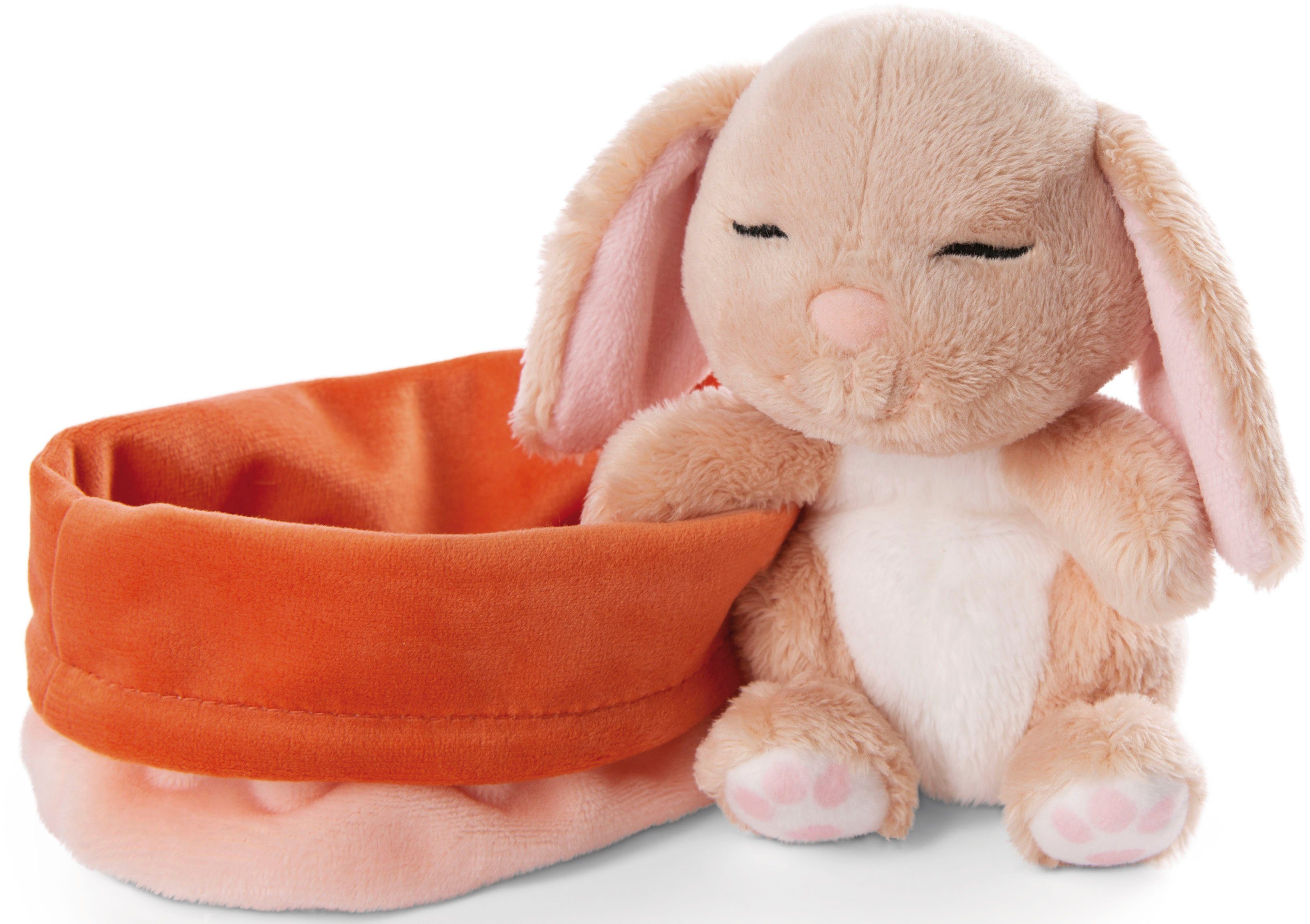 Nici Kuscheltier Sleeping Pets GREEN, Hase 12 cm, schlafend im Körbchen