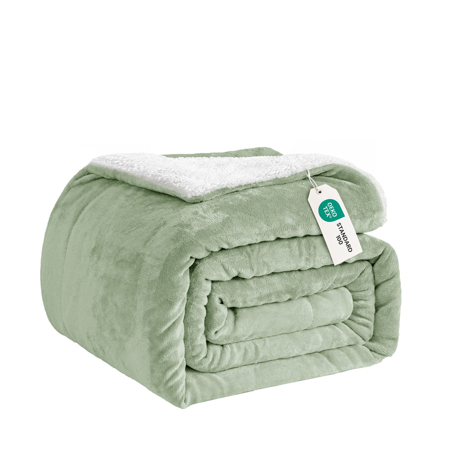 Wohndecke Sherpa-Fleece-Wohndecke, wendbar, kuschelig, warm, Grau, Einzelbett, Good Nite, Kuscheldecke, Polyester, für Zuhause und Reisen, grau, blau, schwarz