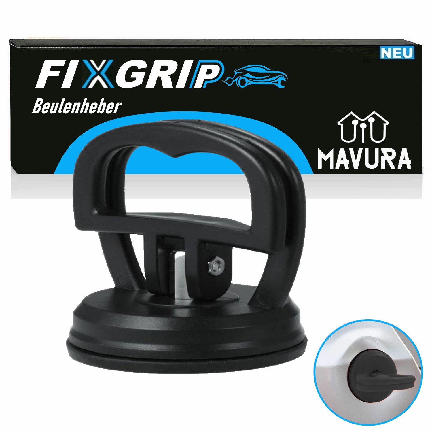 MAVURA Saugheber FIXGRIP Auto Ausbeulwerkzeug KFZ Beulen Reparatur, Zieher Saugnapf Dellenlifter Tool Set Ausbeul, -], Werkzeug Dellen Entferner Beulenheber Glasheber Scheibenheber