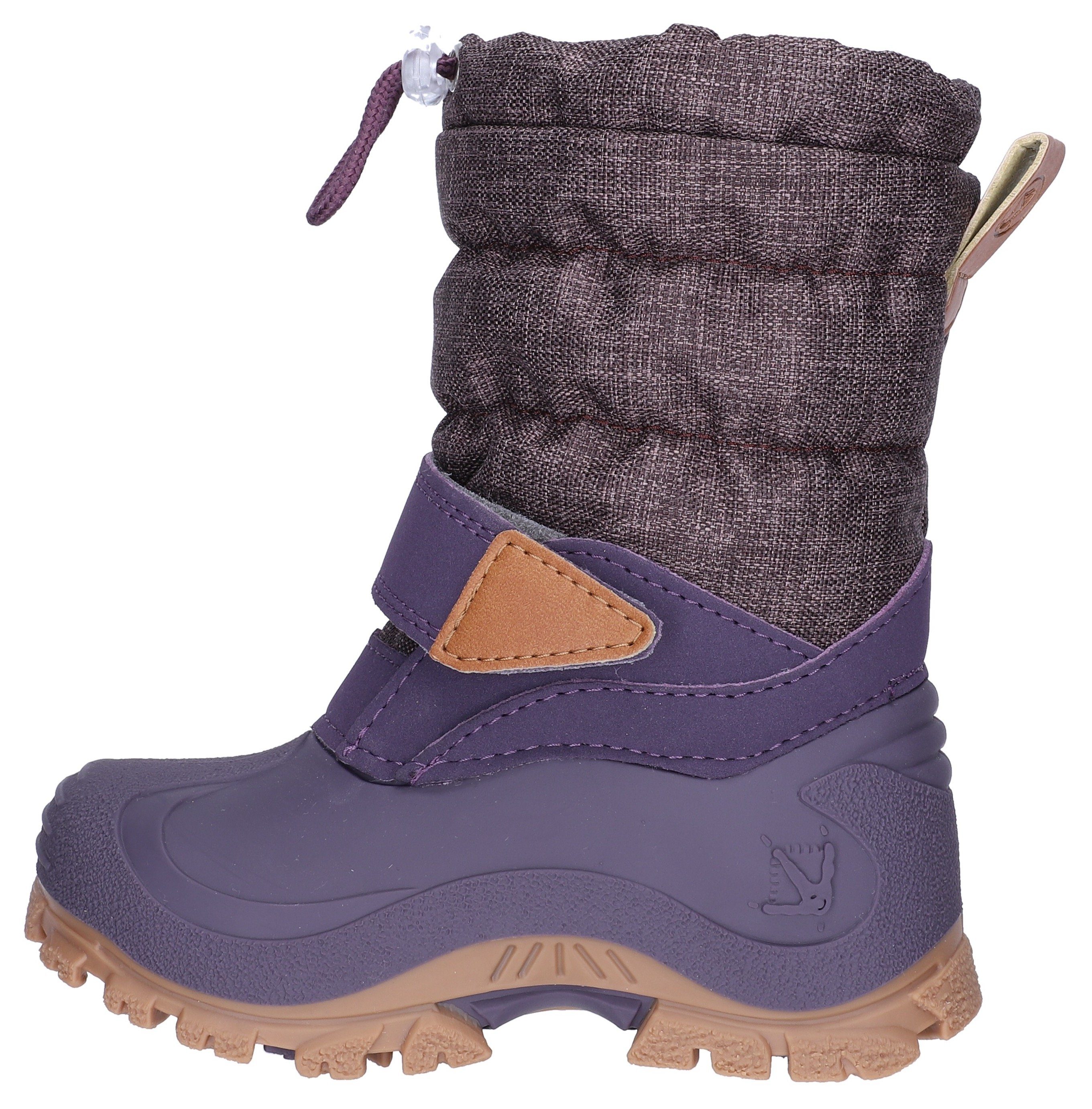 Lurchi Snowboots Finn Winterstiefel mit Schurwolle lila-gemustert