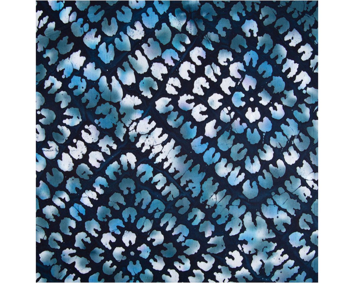 Thumbnail - SCHÖNER LEBEN. Stoff Viskose Stoff Unique Crafted Batik Viskose dunkelblau 1,37m Breite, atmungsaktiv