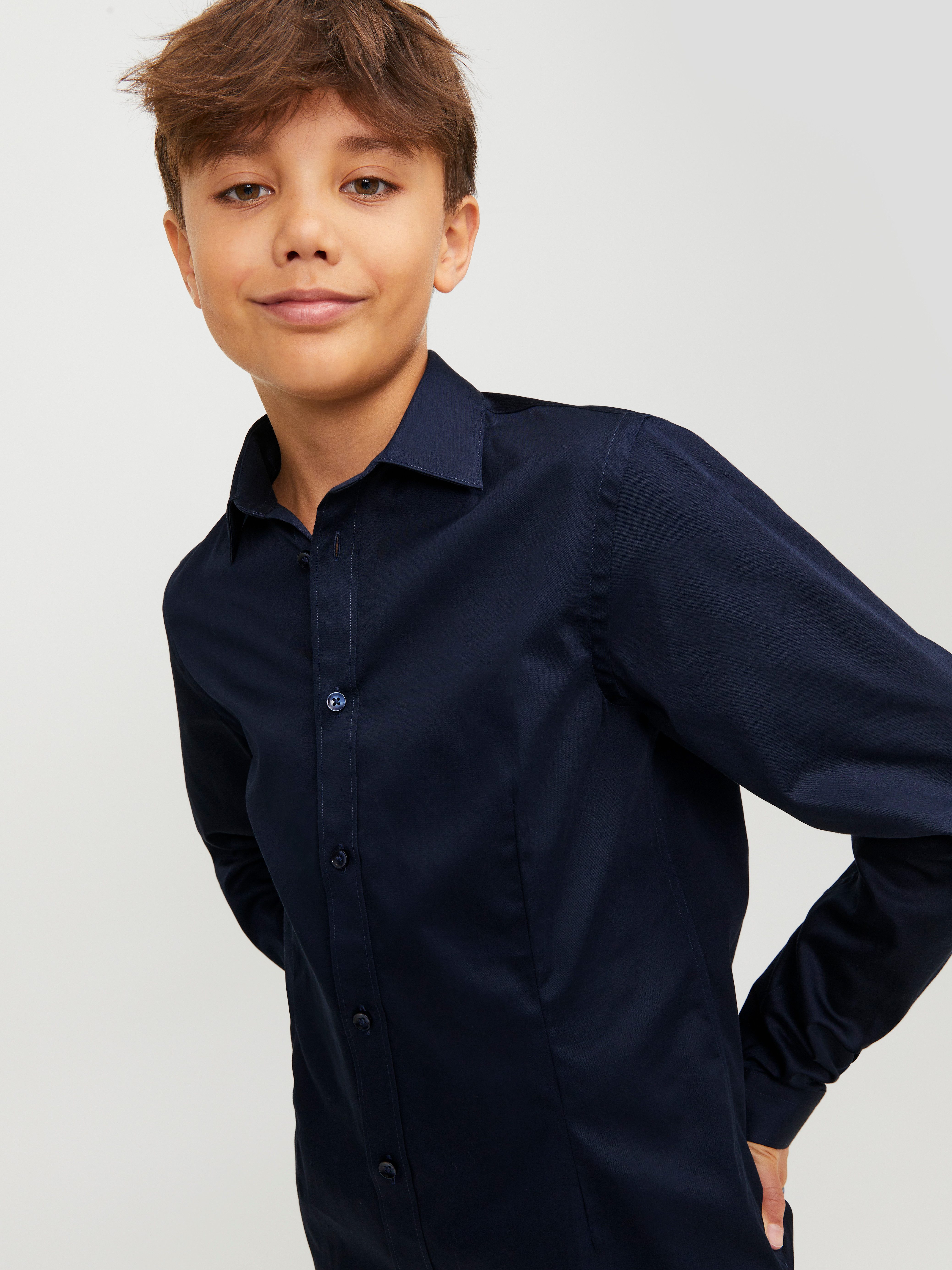Jack & Jones Junior Langarmhemd JPRPARMA cool, elastisch, kombinierbar Baumwollmischung, regular fit