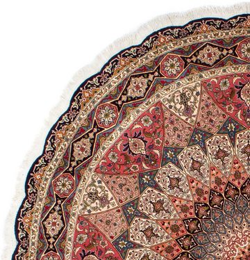 Orientteppich Perser - Täbriz - Royal rund - 250 x 250 cm - mehrfarbig, morgenland, rund, Höhe: 7 mm, Wohnzimmer, Handgeknüpft, Einzelstück mit Zertifikat