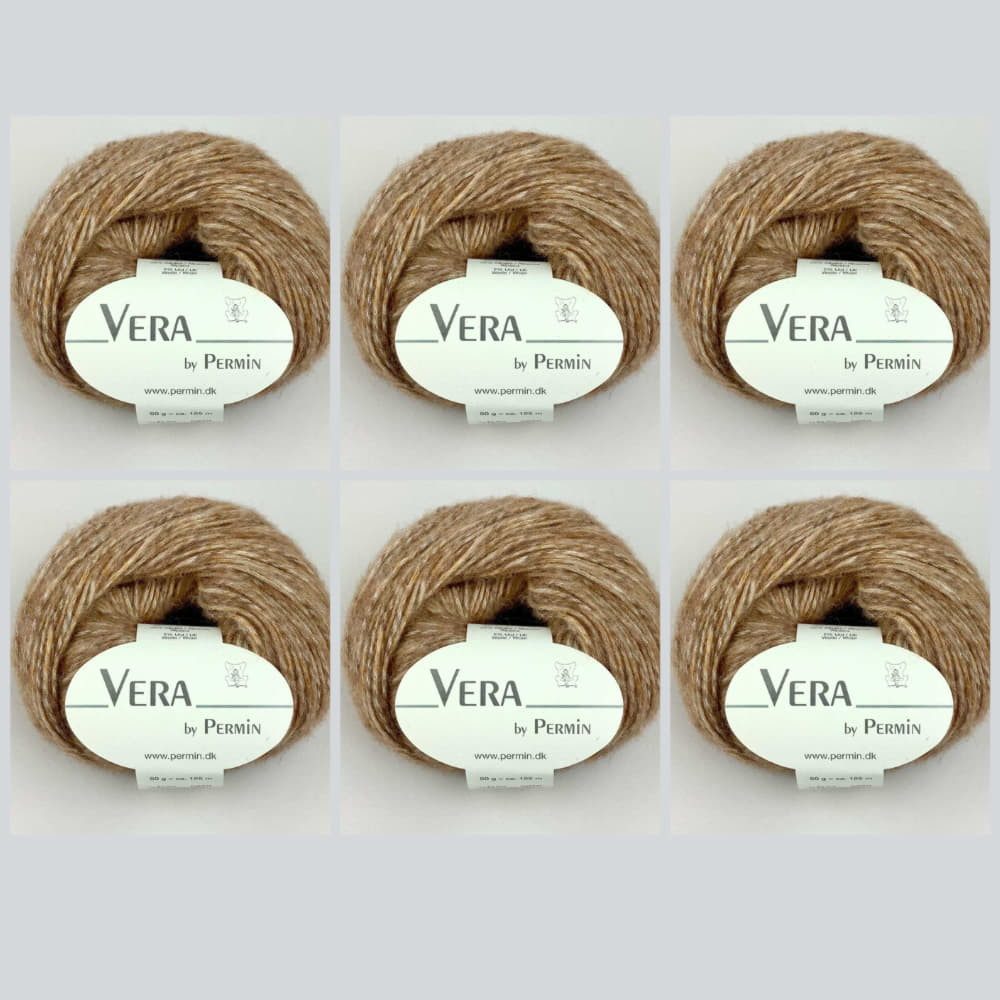 Permin 6x Vera by Permin – Ganzjahresgarn aus Chainette, Baby-Alpaka & Baumwo Häkelwolle, (embroidery kit by Marussia, 1-St., Hochwertiges Garn zum Stricken und Häkeln), Hochwertiges Garn zum Stricken und Häkeln