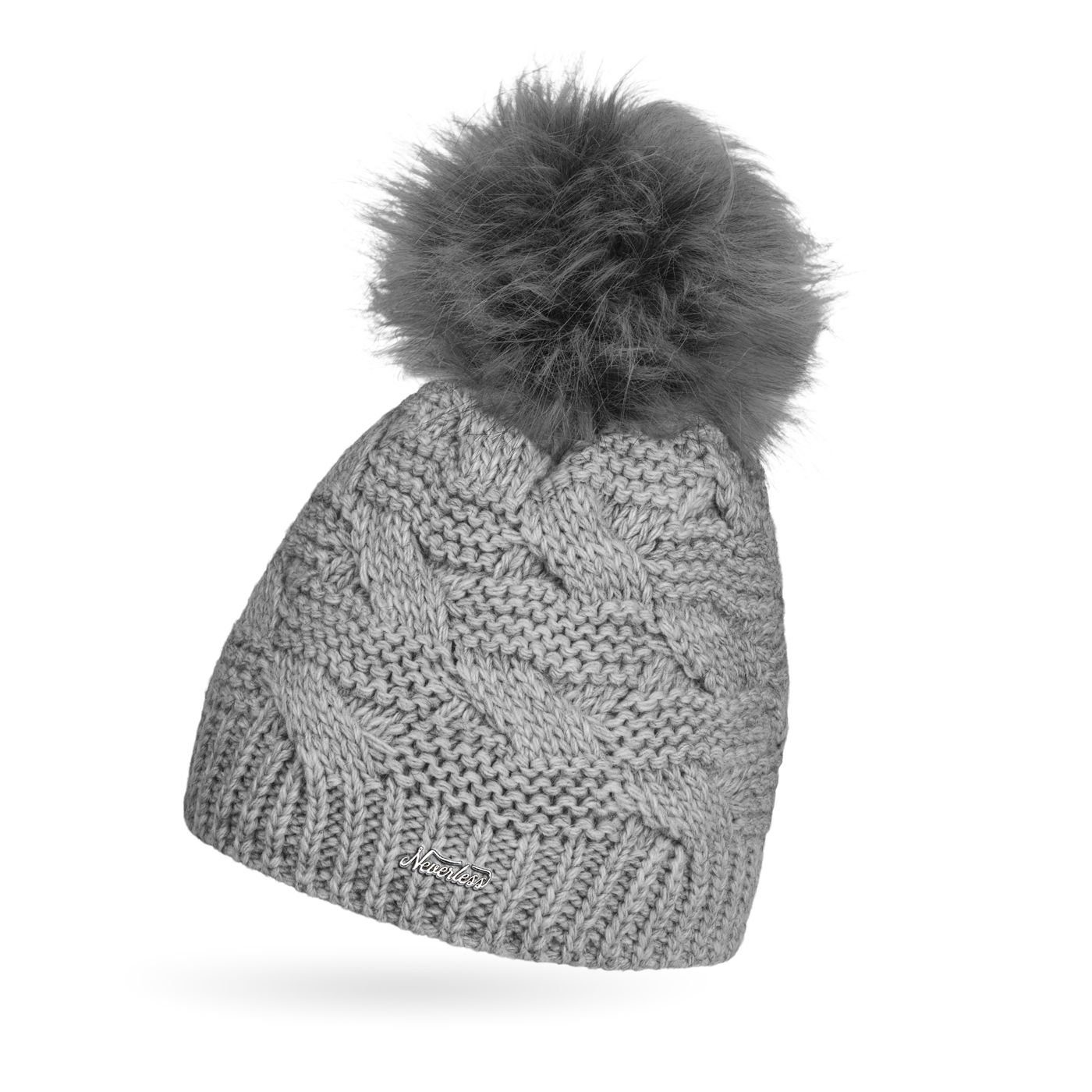 Neverless Bommelmütze Damen Strick-Mütze Winter Grobstrick günstig online kaufen