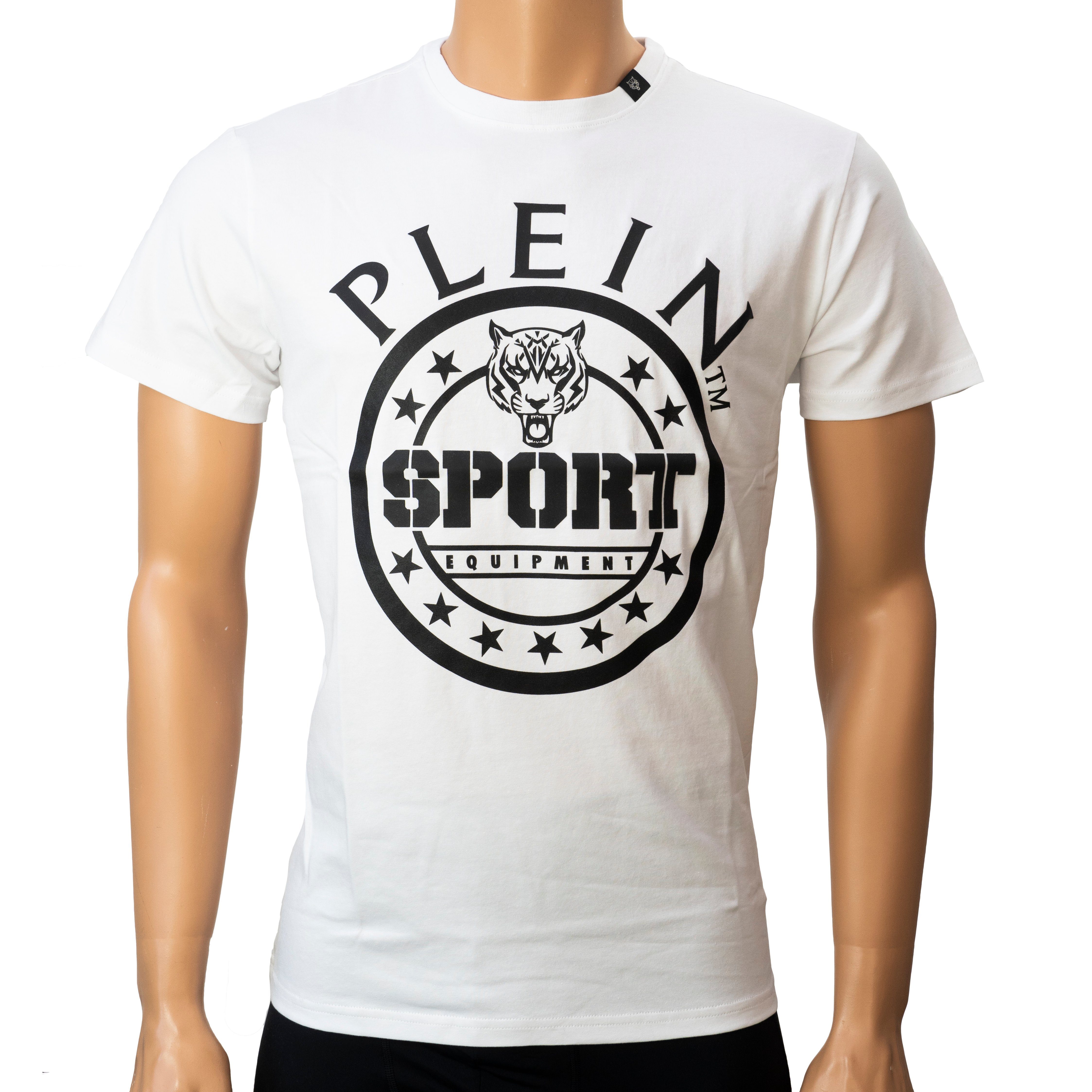 PLEIN SPORT T-Shirt TIPS128TN weiß, Tiger-Motiv by Philipp Plein
