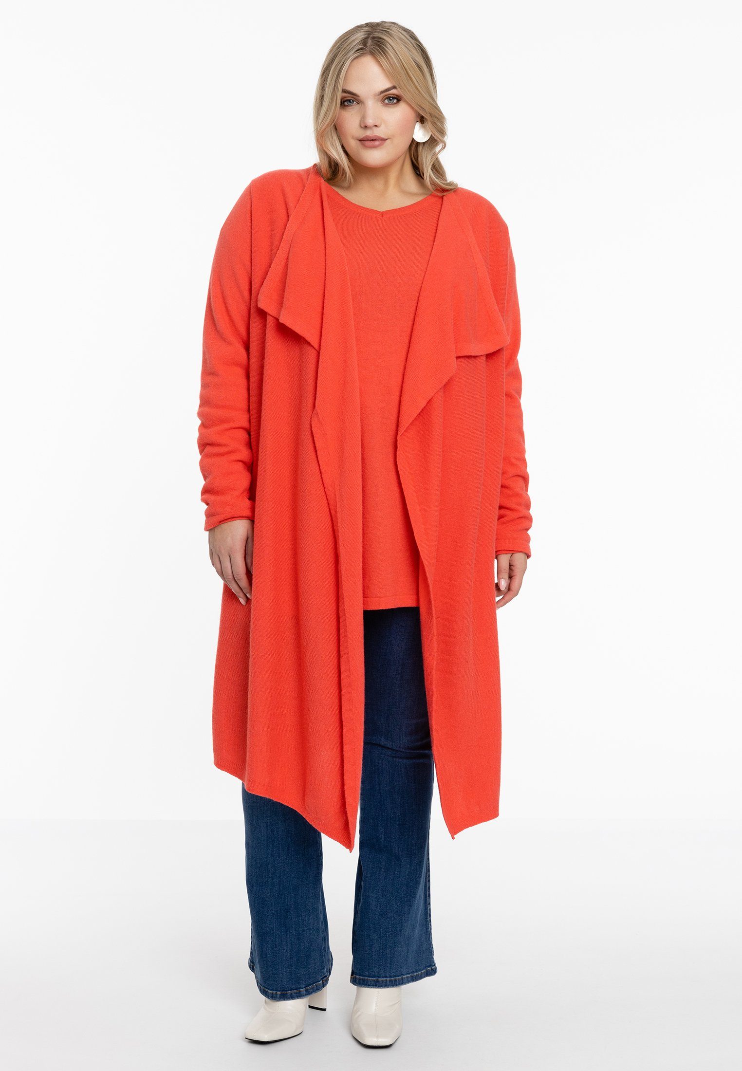 Yoek Cardigan Große Größen orange