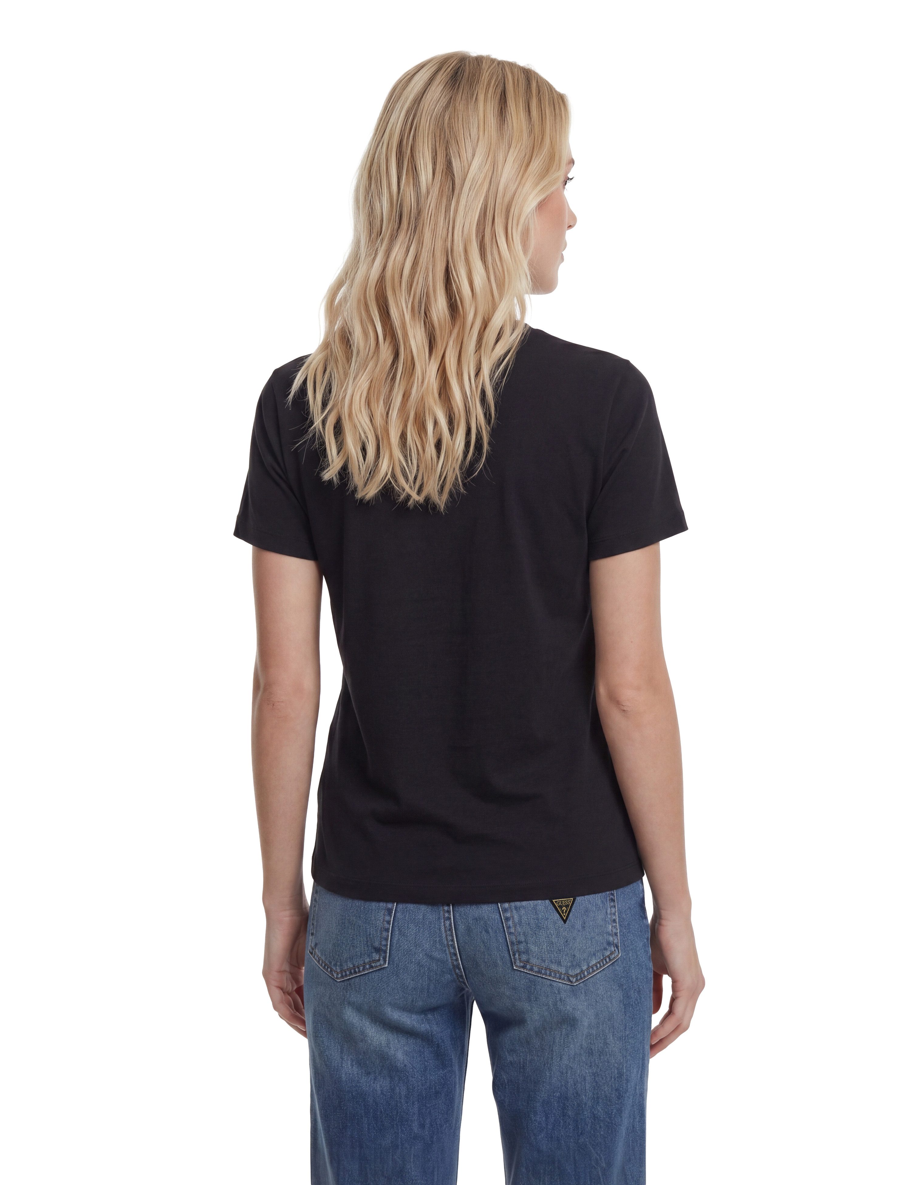 Guess T-Shirt FAUSTA CN SS T-SHIRT mit Logoschriftzug, Regular Fit – Bild 3 von 5