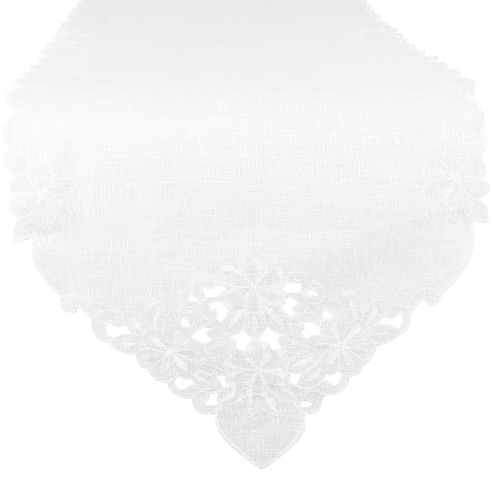 Arsvita Tischläufer bestickt 140x35cm Platzdecke (1-tlg), Tischdecke mit dekorativer Spitze, Tischdekoration
