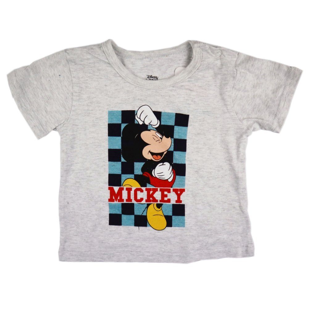Disney Print-Shirt Mickey Shorts T-Shirt Gr. Baby Baumwolle bis Dunkelblau Maus 100% 86, und kurzarm 62