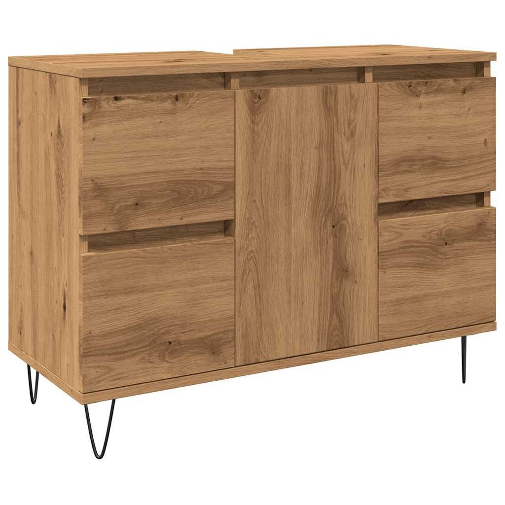 vidaXL Badezimmer-Set Badschrank Artisan-Eiche 80x33x60 cm günstig online kaufen