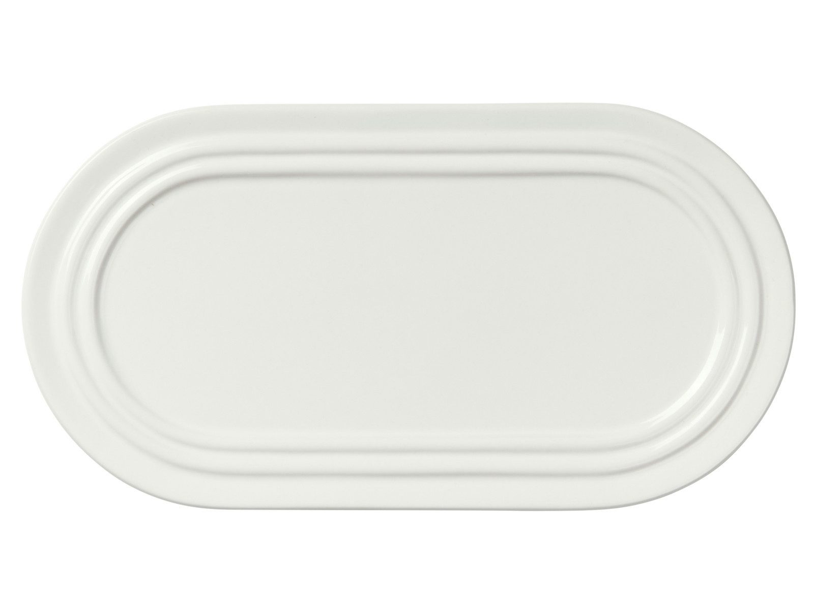 Broste Copenhagen Servierplatte Stevns Platte chalk white 27,5 x 14,5cm, Steinzeug, (Platten), Stevns Platte oval