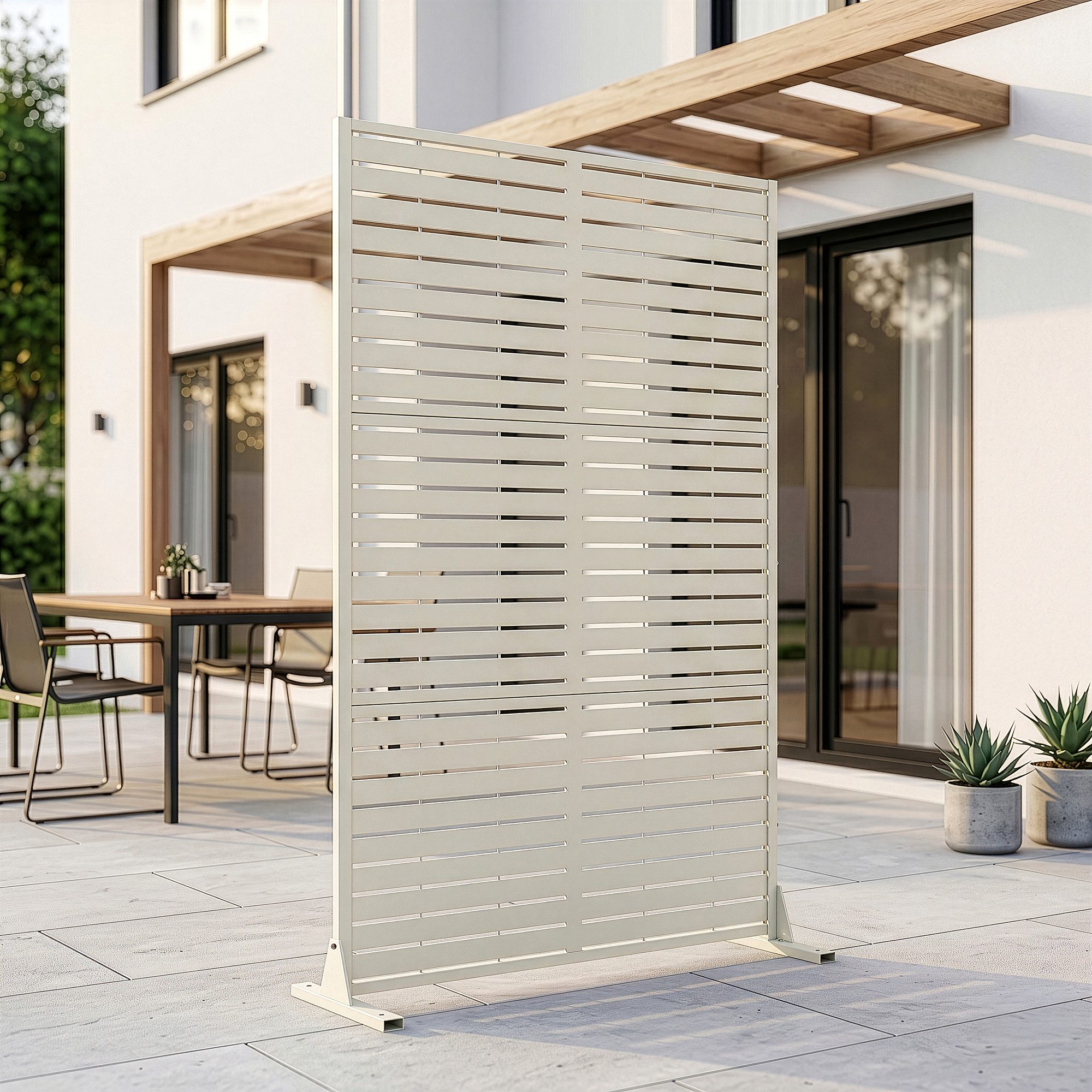 casa.pro Raumteiler, »Nodepp« Trennwand verzinkter Stahl 180 x 120 cm Knoblauchbeige
