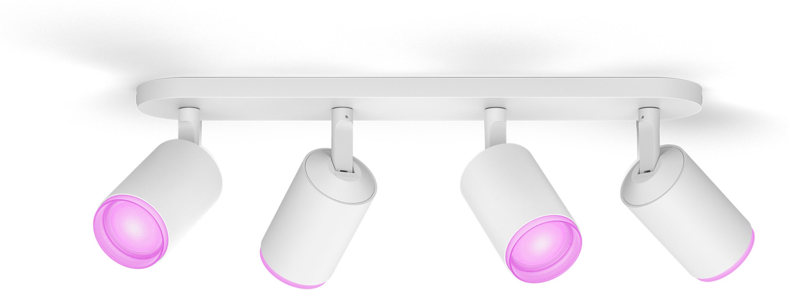 Philips Hue LED Deckenspot White & Color Ambiance Fugato 4er Aufbauspot, Abschaltautomatik, Bluetooth, CCT - über Fernbedienung, Dimmfunktion, Einschlafhilfe, Farbsteuerung, Farbwechsel, Memory, nach Trennung vom Netz, Nachtlichtfunktion, RGB, Smart Home, Timerfunktion, Weckerfunktion, dimmbar über Fernbedienung, mehrere Helligkeitsstufen, LED wechselbar, Farbwechsler, RGB, warmweiß - kaltweiß, Steuerbar per App und Stimme, Smart Home fähig, Farbfähig und Weißtöne