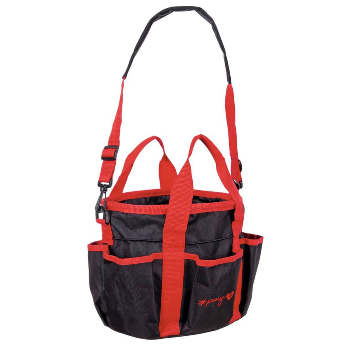 USG Putztasche Putztasche USG schwarz rot 6 Seitentaschen Ø 25x24 cm wasserabweisend, mit abnehmbaren Trageriemen