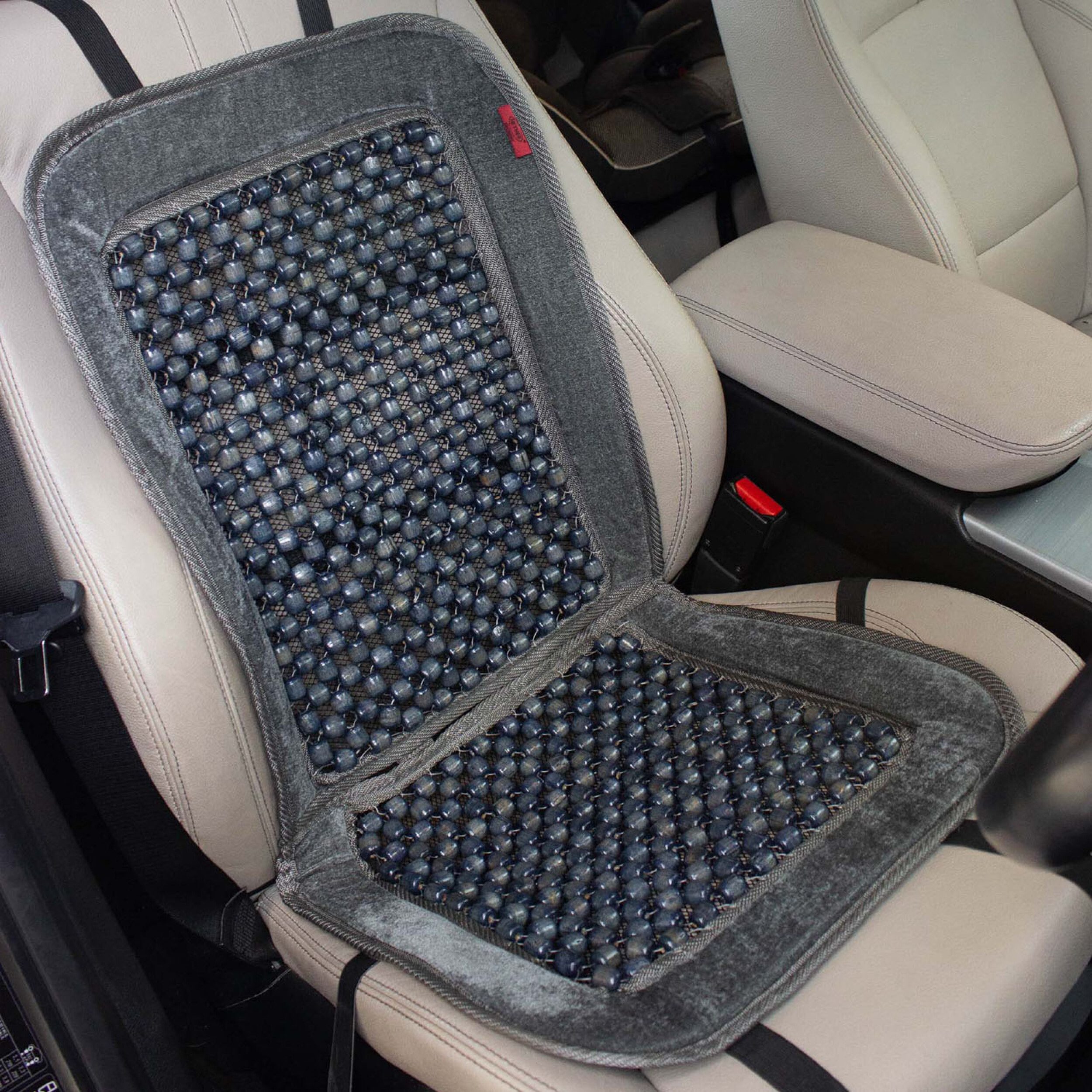 HEYNER Autositzauflage Holzkugel‑Sitzauflage für Autos, ventilierend & massierend, grau, 1-tlg.
