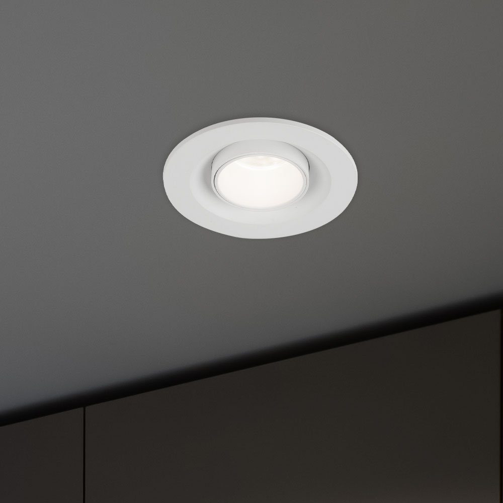 Deckenlampe fest Globo LED 12 LED cm Deckenleuchte Einbaustrahler, Einbaustrahler Einbautiefe verbaut, LED-Leuchtmittel Warmweiß,