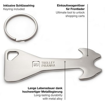 FABACH Schlüsselanhänger Trolley Piranha Silber Einkaufswagenlöser Einkaufswagenchip (1-tlg)