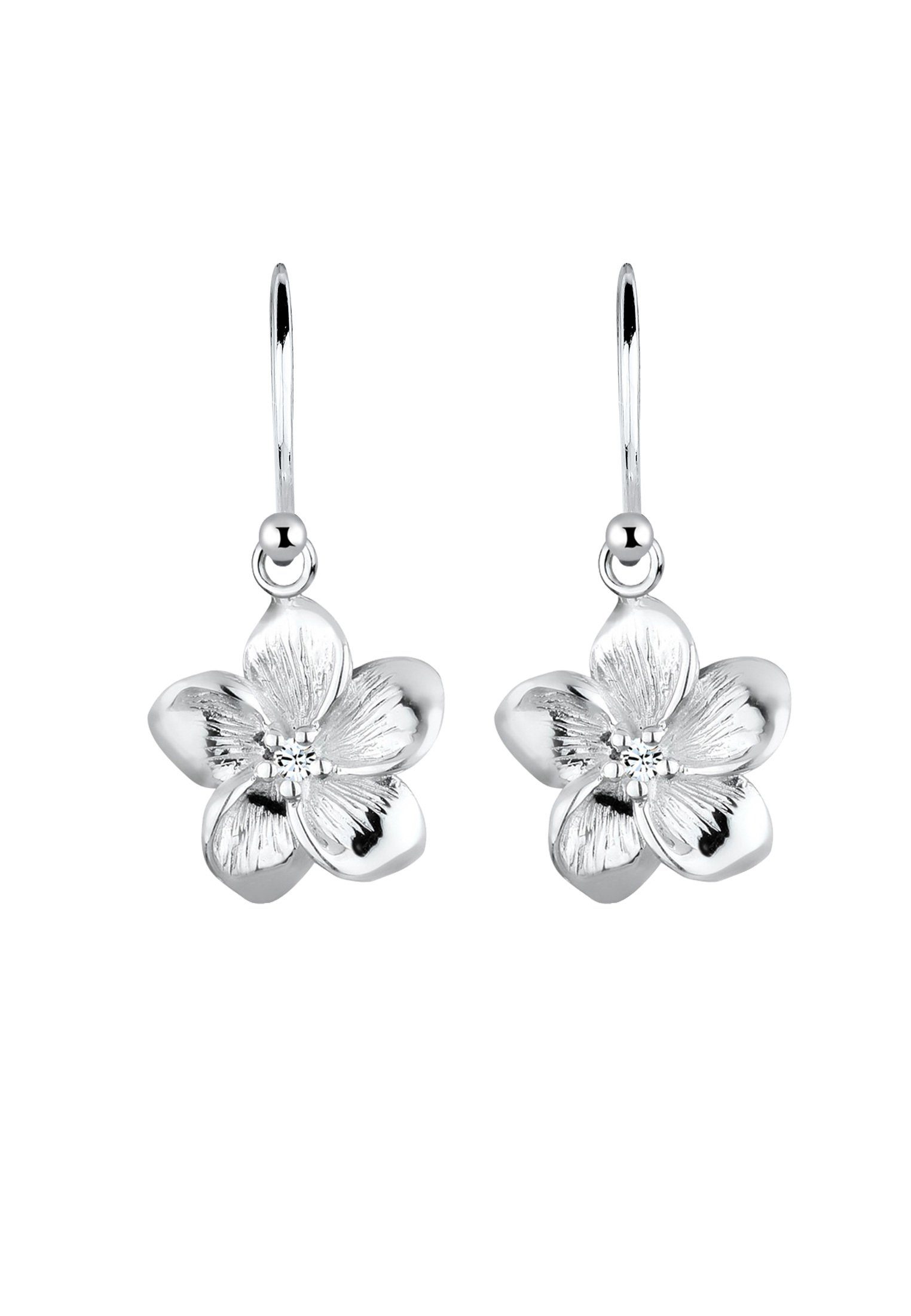 Elli Ohrhänger-Set Frangipani Blüten Kristalle 925 Silber, Frangipani Blüte