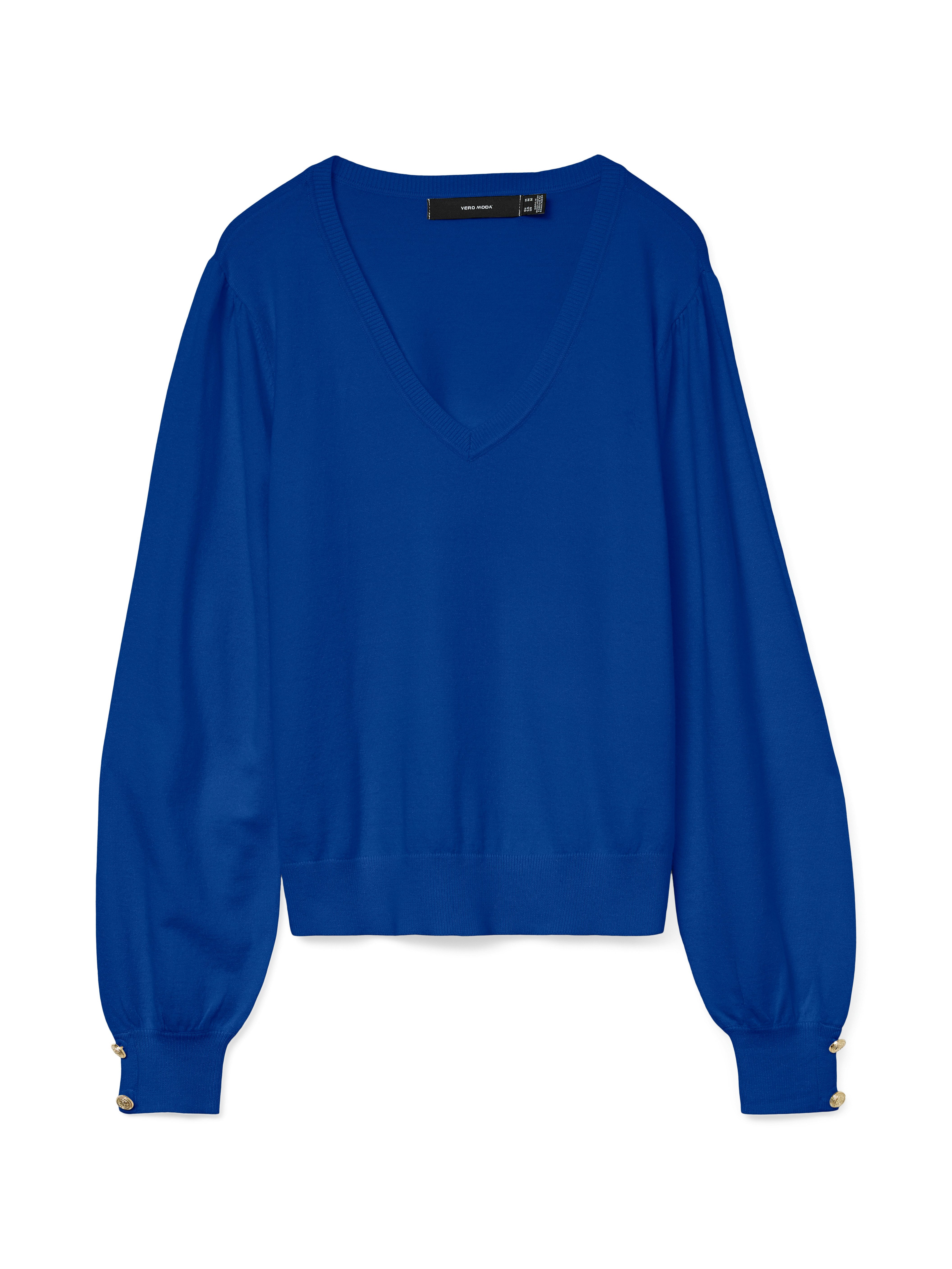VERO MODA Maglione Donna Vmgold Piping LS V-Neck – Lavorato A Maglia, Eleganza Danese
