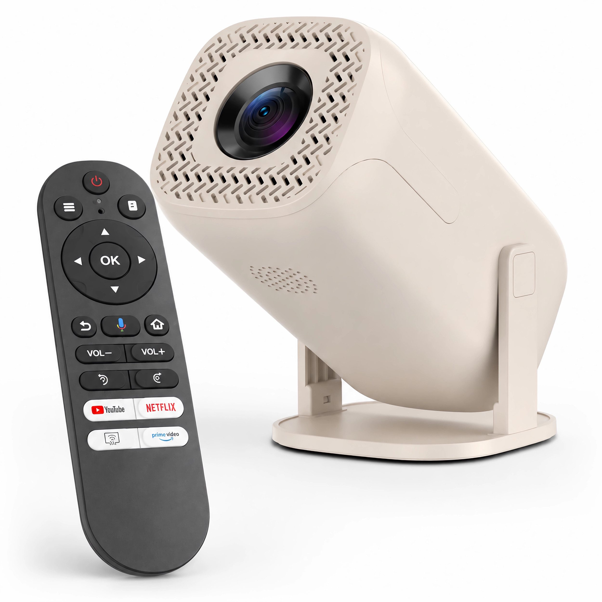 Bolwins C00D Beamer mit WiFi Bluetooth HDMI USB microSD für Heimkino Streaming Mini-Beamer (200 lm, 3001:1 – 4000:1, 8K px, Android 14, WiFi 6, BT 5.2, Netflix, 180° Projektion, Auto-Keystone)