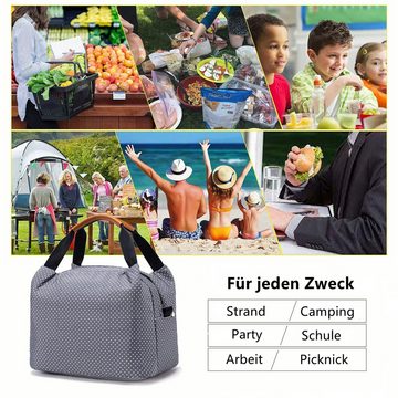 Thermobehälter Thermobehalter Picknickkorb Lunchtasche Kühltasche Isoliertasche Lunchbag Thermotasche mit Reißverschluss für Arbeit, Schule, unterwegs und Picknick, gefuttert mit EPE-Schaum und Aluminium, Fassungsvolumen 10L, Polyester, (Lebensmittelkonservierung), Essen warm halten