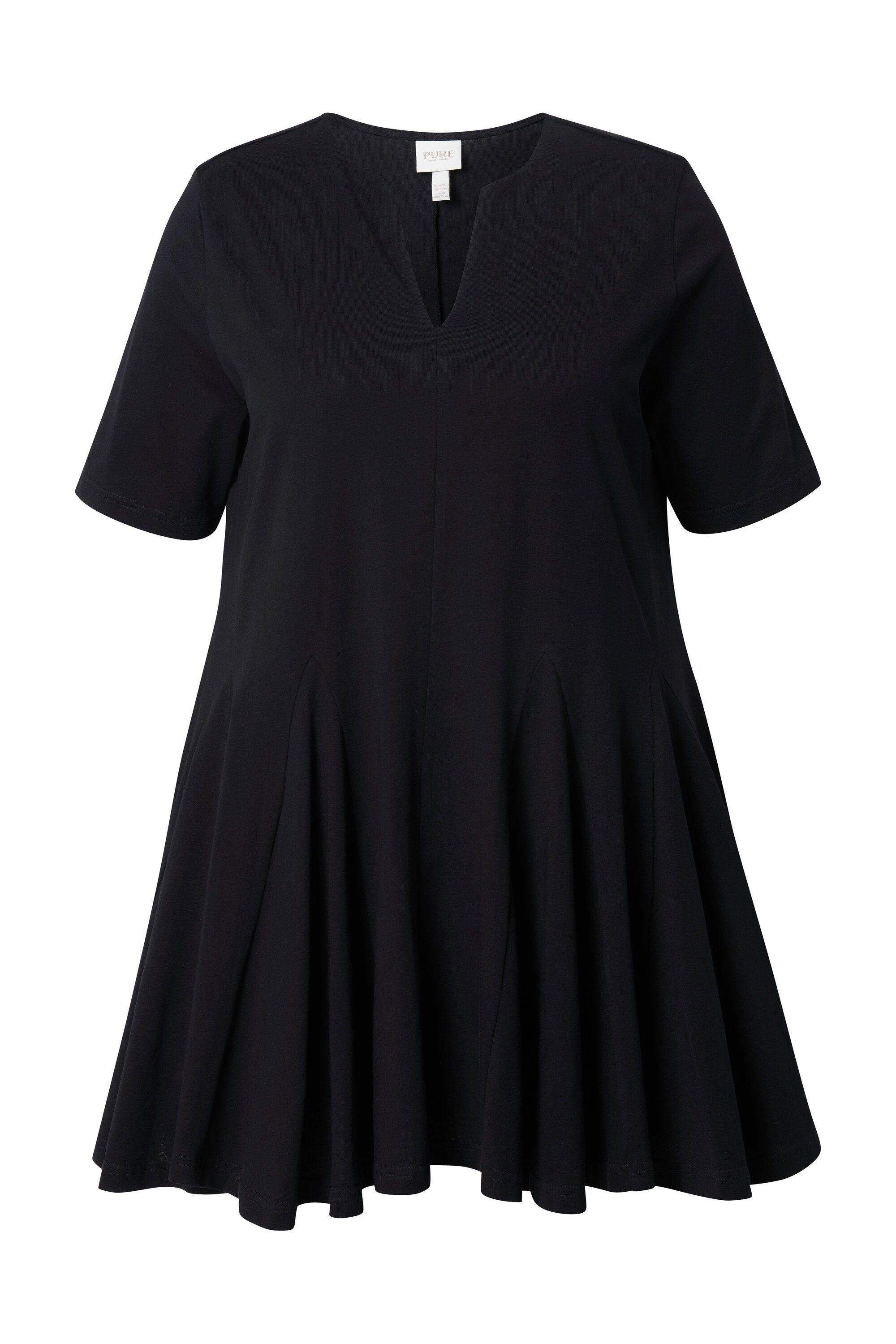 Ulla Popken T-Shirt T-Shirt A-Linie Tunika-Ausschnitt Halbarm günstig online kaufen