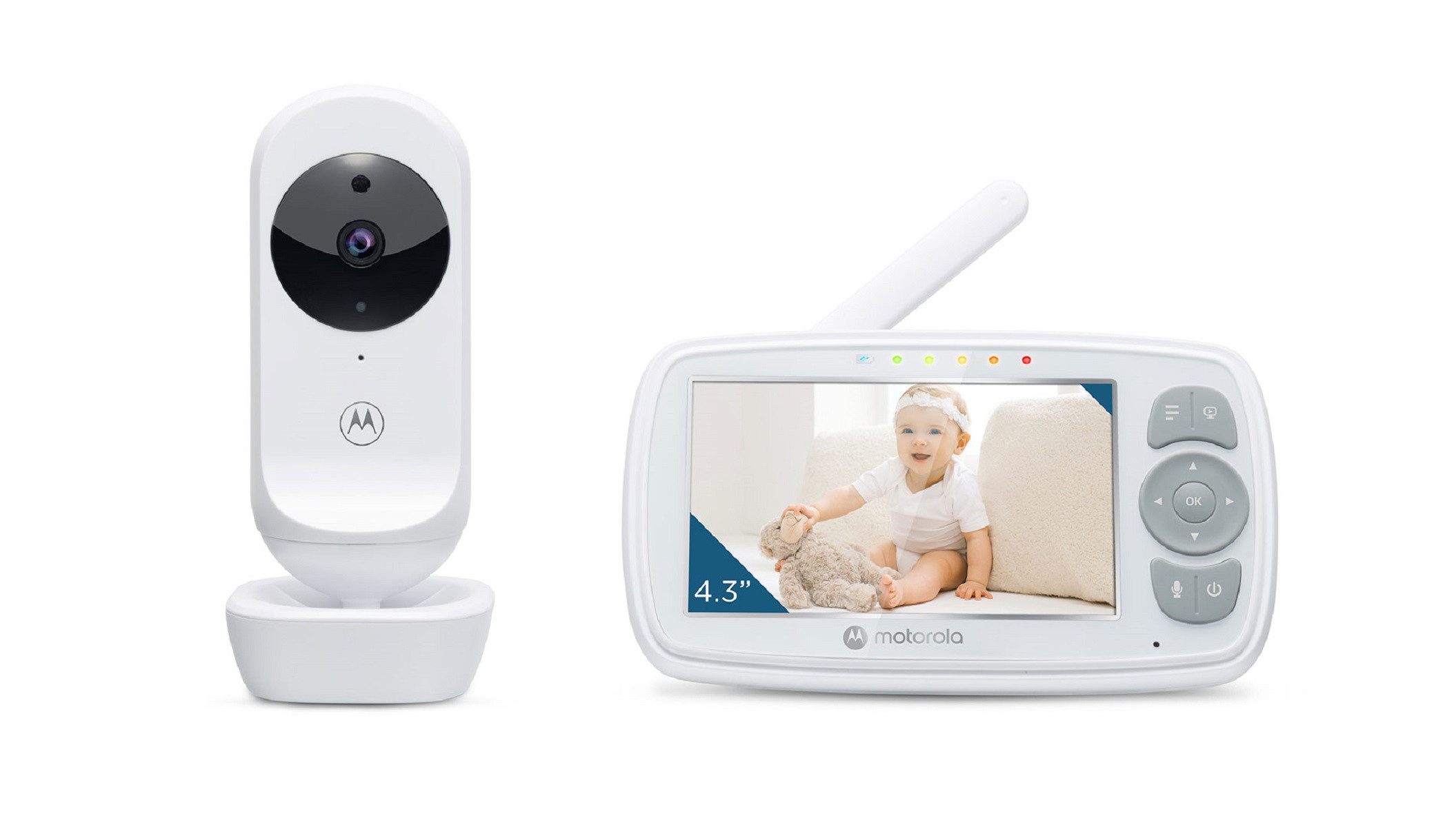 Video-Babyphone Baby-Monitor mit Farbdisplay Infrarot-Nachtsicht und Temperaturanzeige