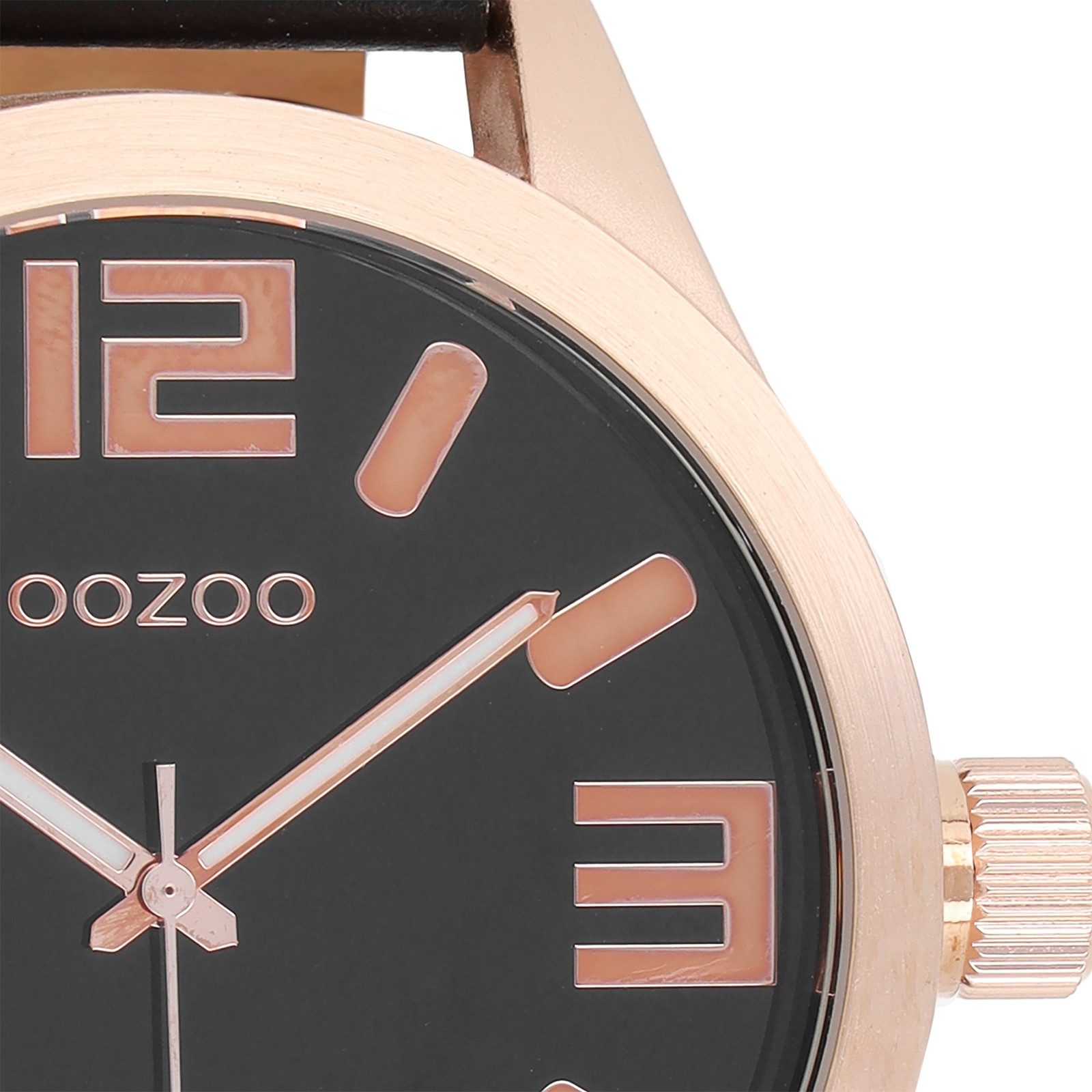 OOZOO Quarzuhr Oozoo Damen Armbanduhr Timepieces Analog, (Analoguhr), Damenuhr rund, extra groß (ca. 51mm) Lederarmband, Fashion-Style