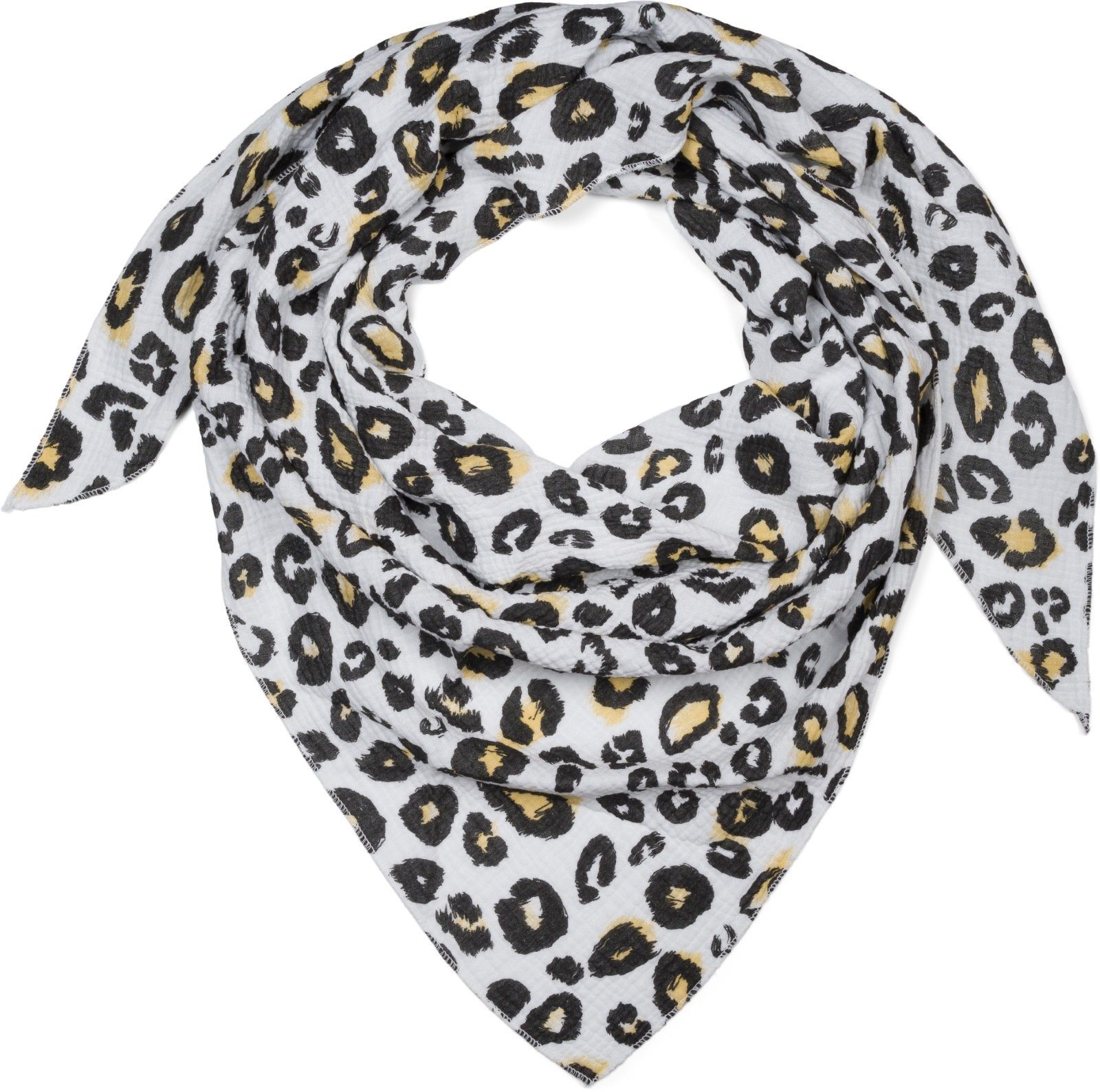 styleBREAKER Dreieckstuch Musselin Dreiecktuch Leoparden Print, günstig online kaufen