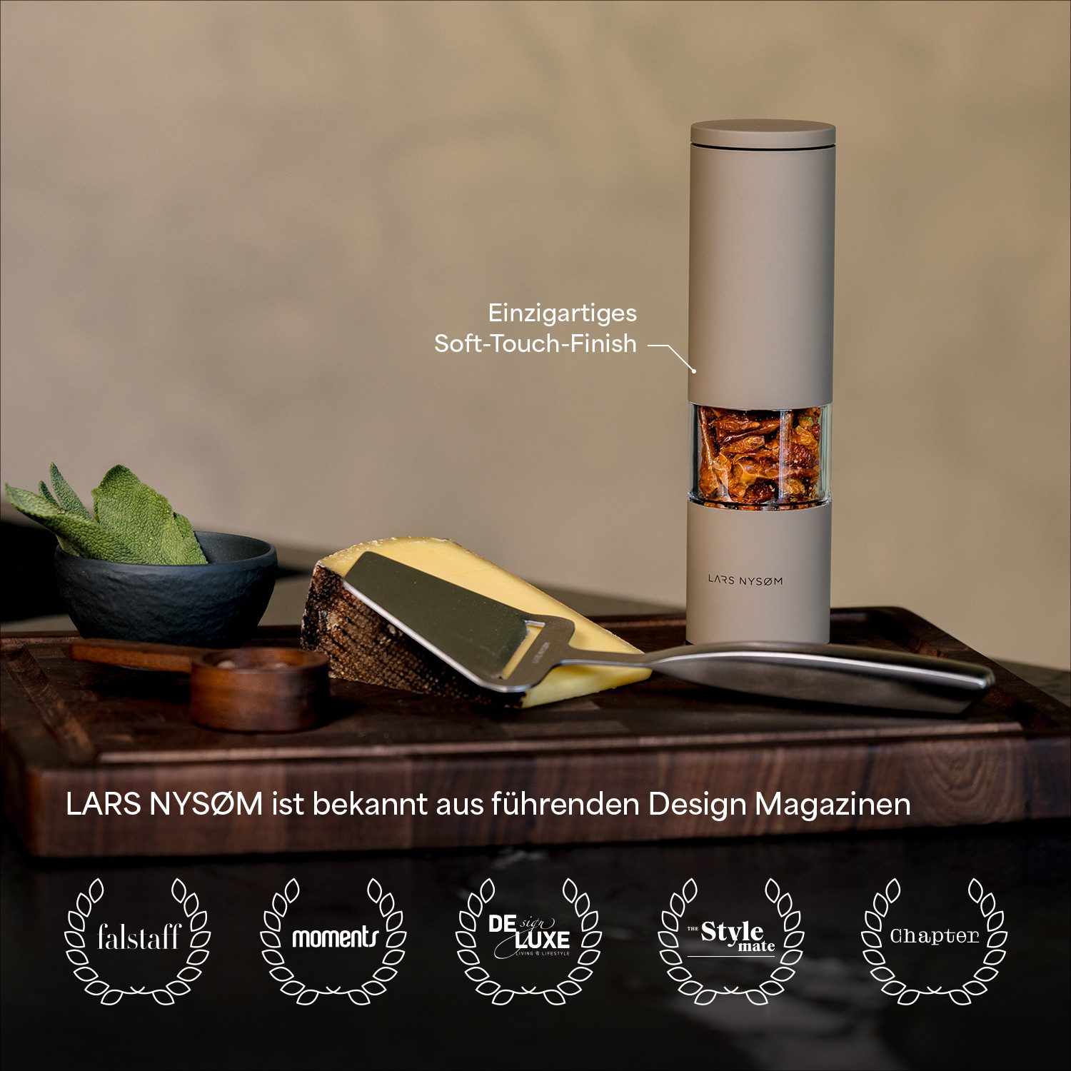 LARS NYSØM Gewürzmühle Lagom Chili, (1 Stück), hochwertiges Schneideblatt aus Edelstahl perfekt für Chili – Bild 5 von 5