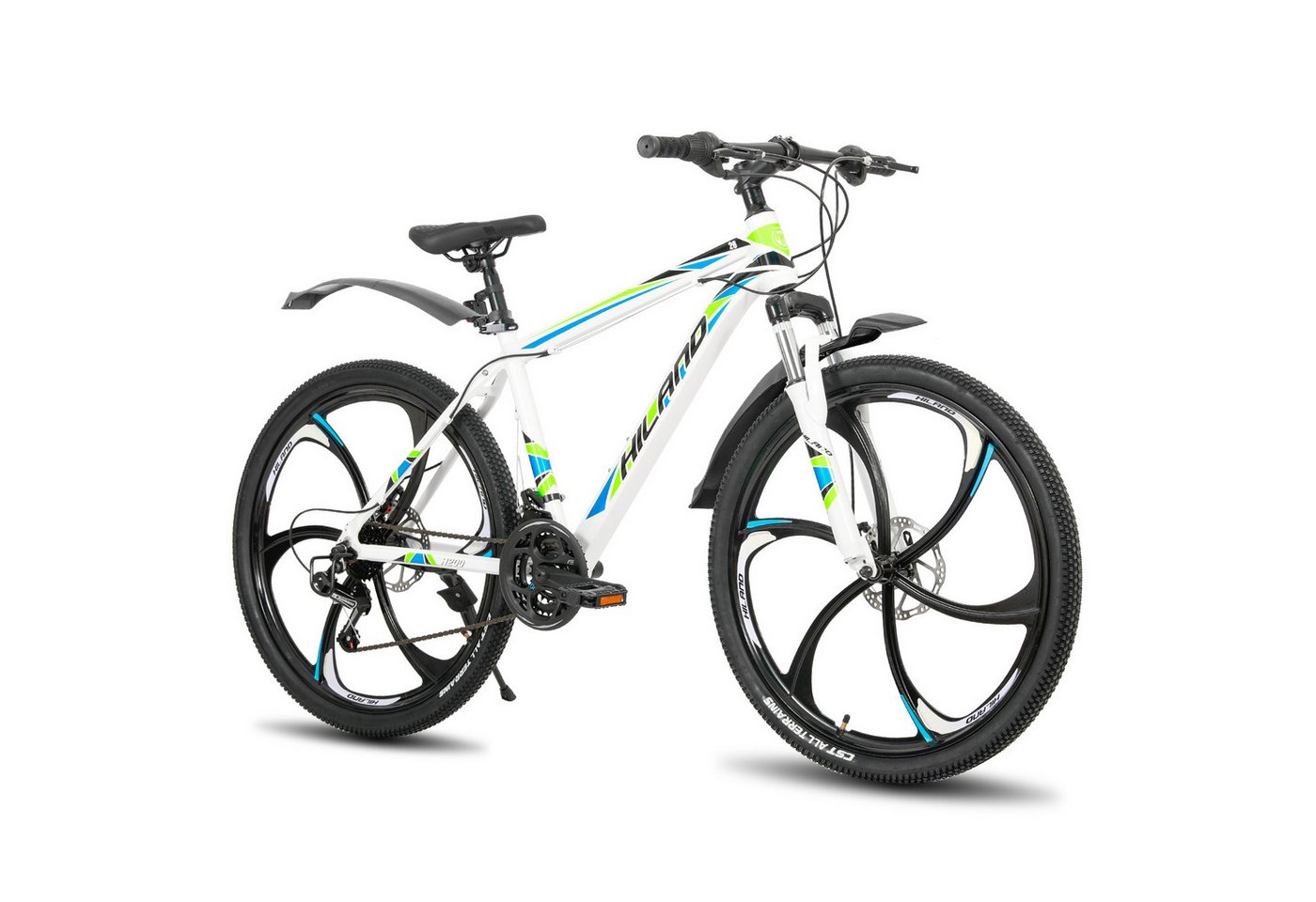 HILAND Mountainbike 26 Zoll Mountainbike MTB für Jugendliche Fahrrad Herren Damen Jungen, mit Aluminiumrahmen Scheibenbremse Federgabel 6 …