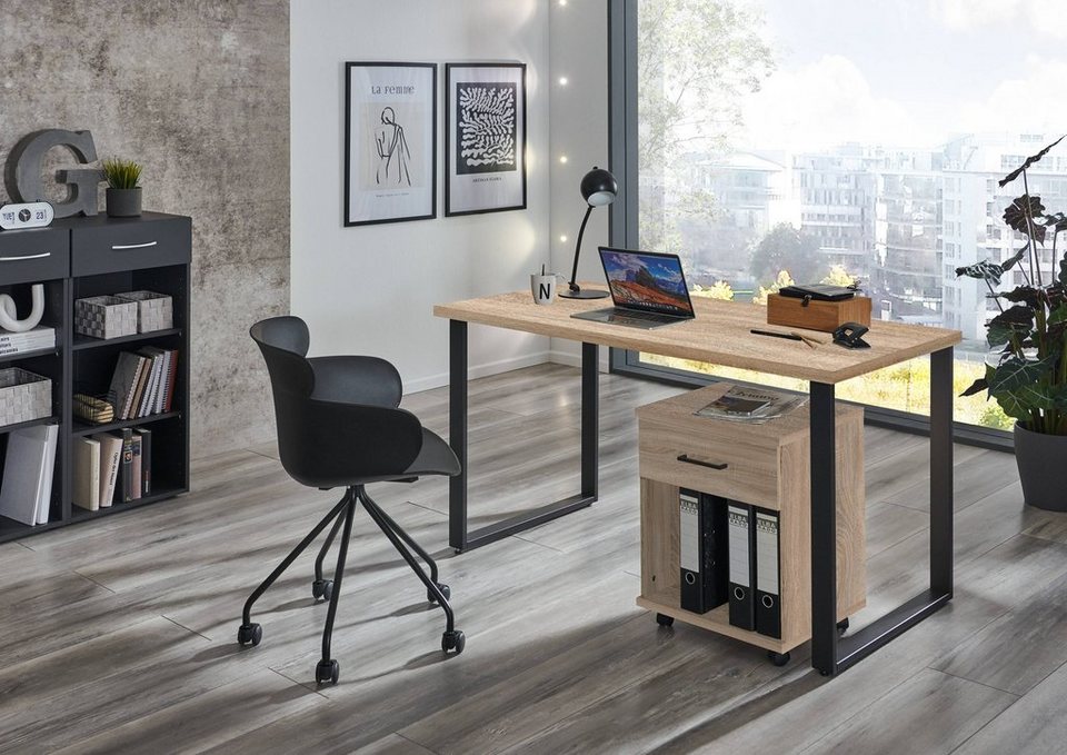 freiraum Schreibtisch Home Desk, in Eiche Sägerau Nachbildung. Abmessungen  (BxHxT) 140x75x70 cm