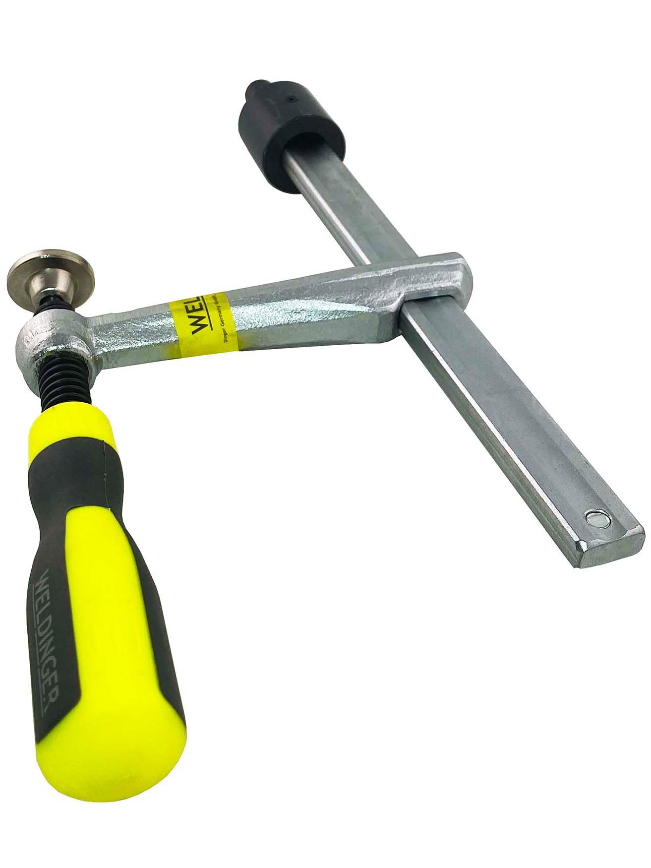 WELDINGER Schraubzwinge Schweißtisch-Schraubzwinge pro 120x150 mm System 16 geschmiedet, (1 St), Schweißtisch-Schraubzwinge pro 120x150 mm, System 16