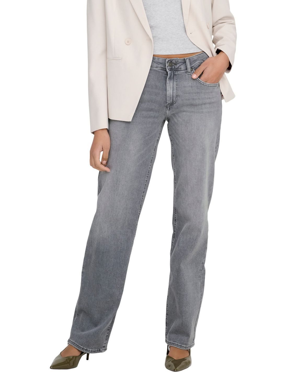 ONLY Straight-Jeans ONLBLUSH MID STRAIGHT DNM mit Stretch