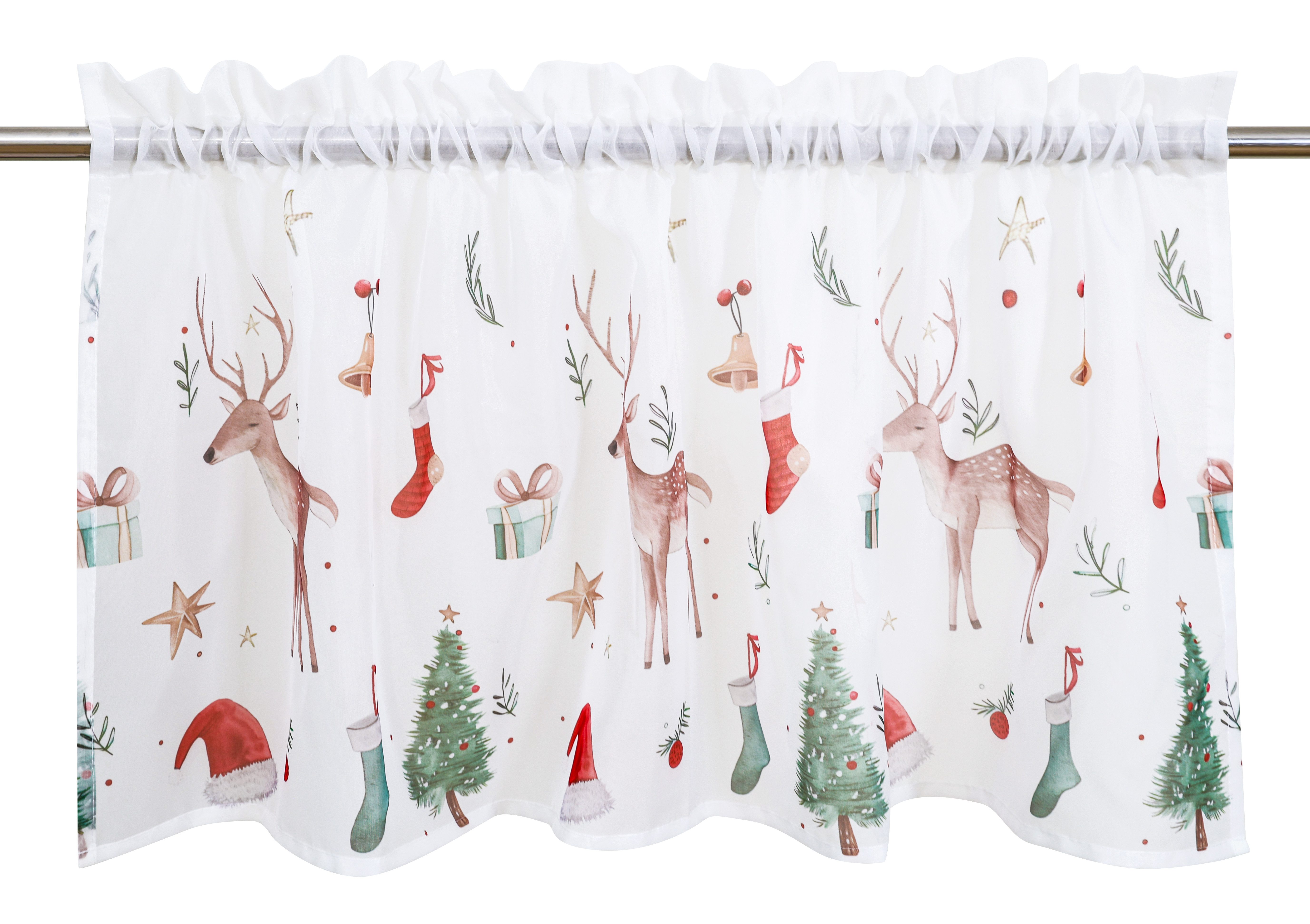 my home Scheibengardine Olwyn (1 St), Stangendurchzug, transparent, weihnac günstig online kaufen