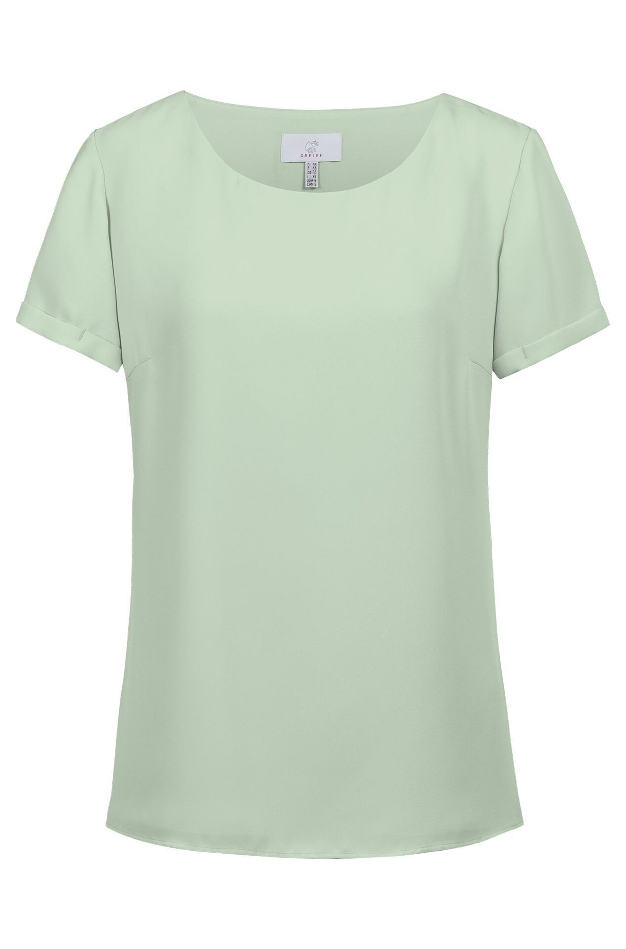 GREIFF Greiff CHIFFON Damen Bluse Kurzarm Rundhals Regular Mint