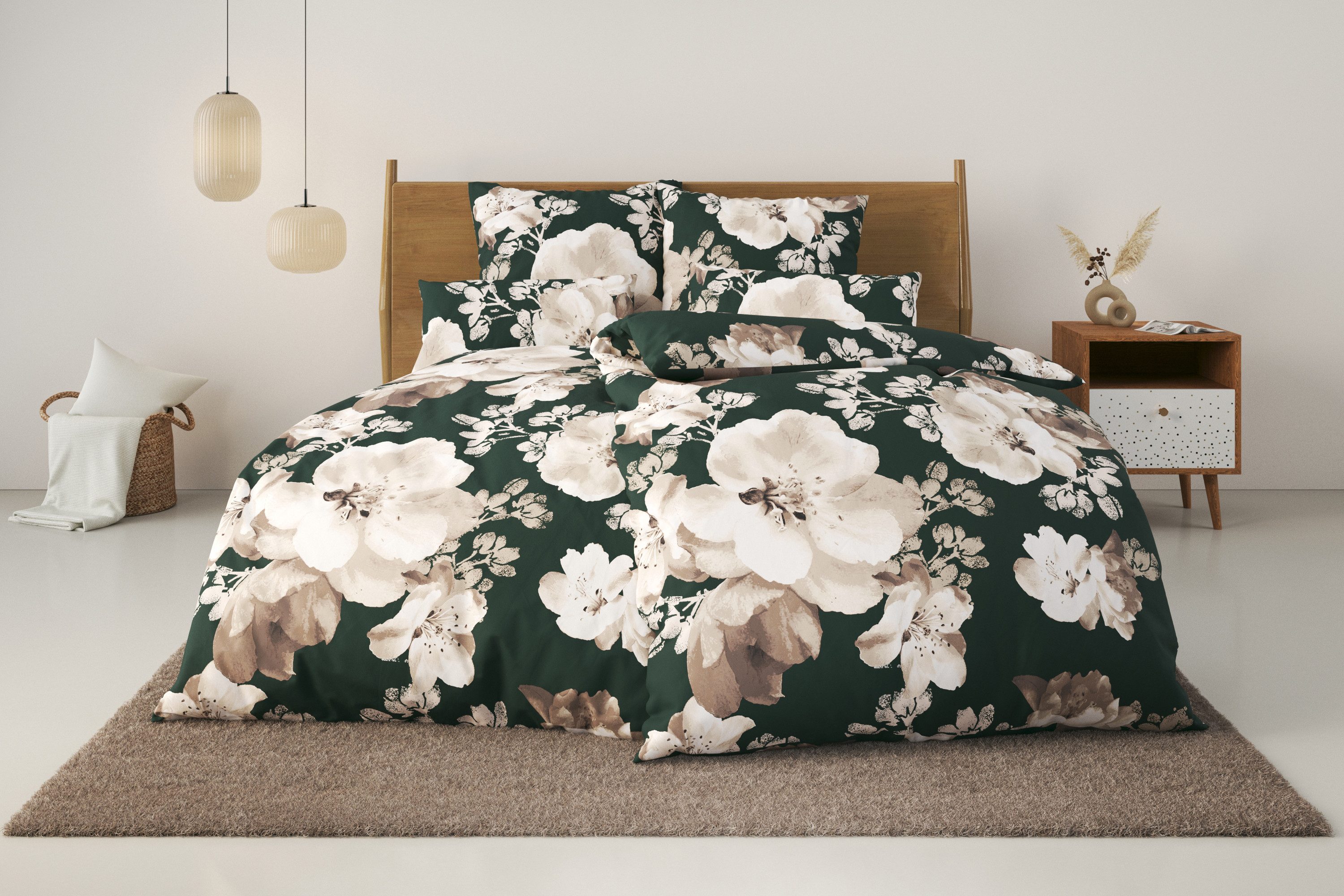 OTTO home Bettwäsche MELINA, Renforcé, 2 teilig, florale Bettwäsche mit Reißverschluss, ab Gr. 135x200 cm