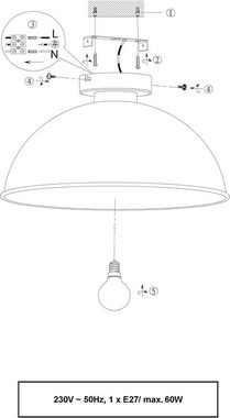 lightling Deckenleuchten Kalle, ohne Leuchtmittel, abhängig von Leuchtmittel, Deckenlampe