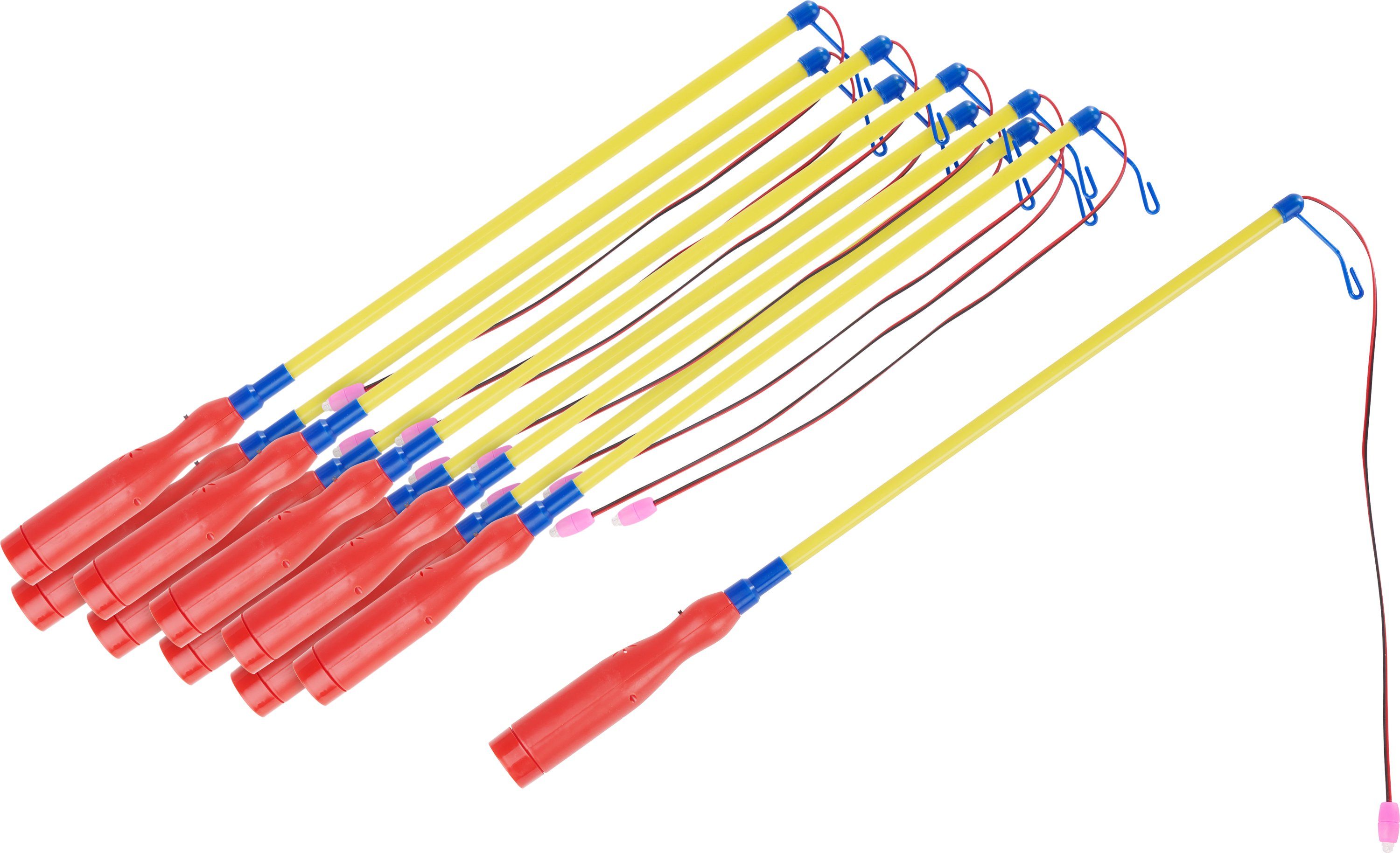 VBS XXL Papierlaterne Laternenstäbe elektrisch, 10 Stück 38 cm | Partydekoration