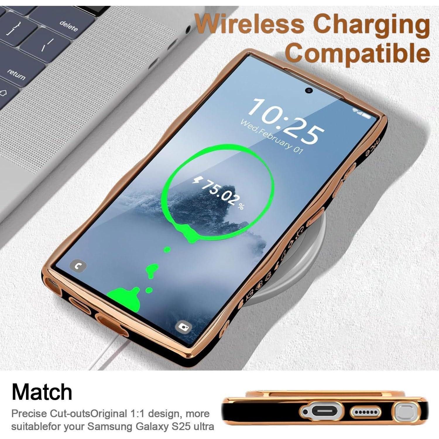 LuxusKollektion Handyhülle Handyhülle S25 Ultra MagSafe Silikon Samsung galaxy S25 Ultra Schwarz – Bild 5 von 5