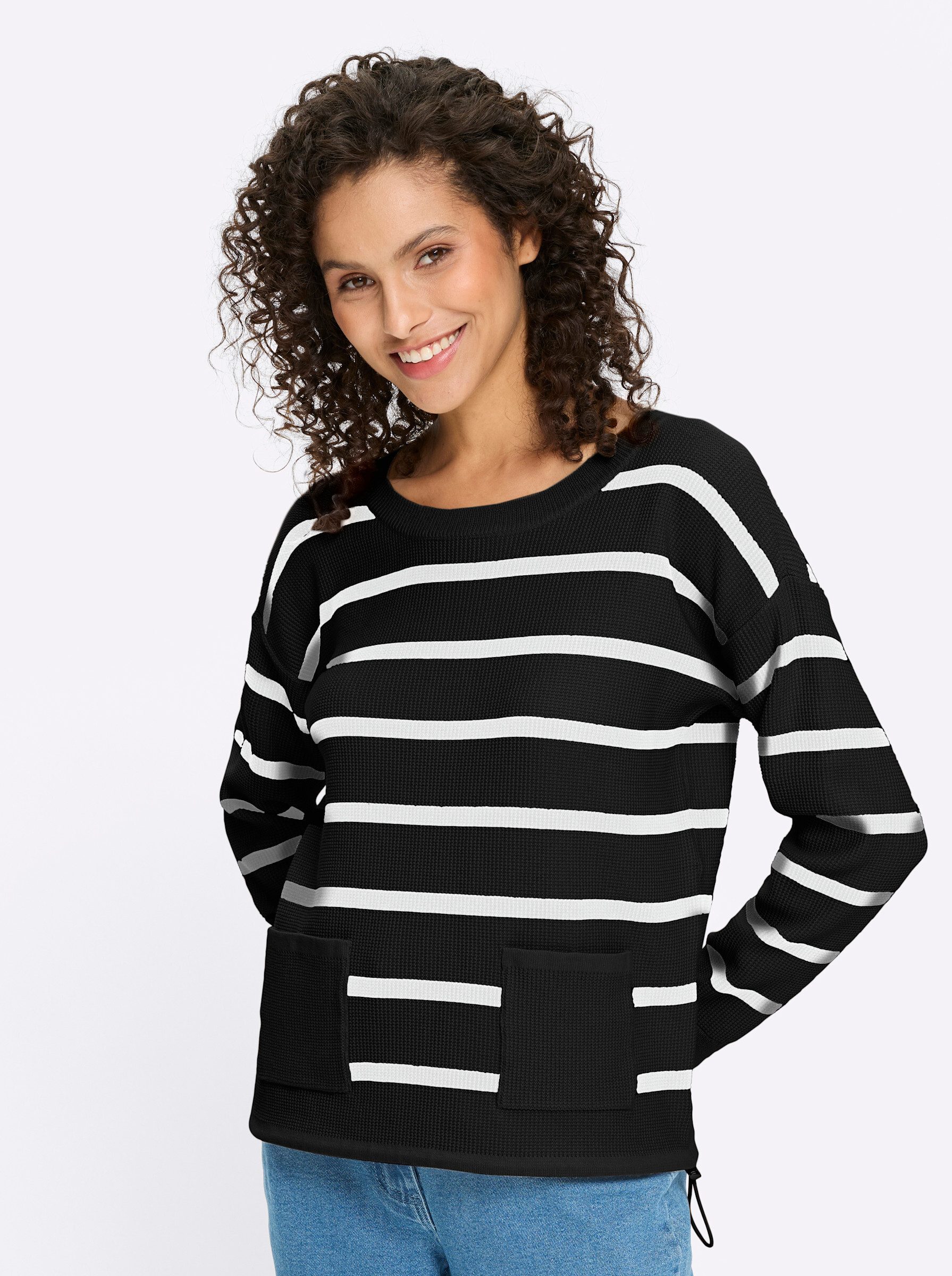 heine Strickpullover Pullover Langarm Struktur