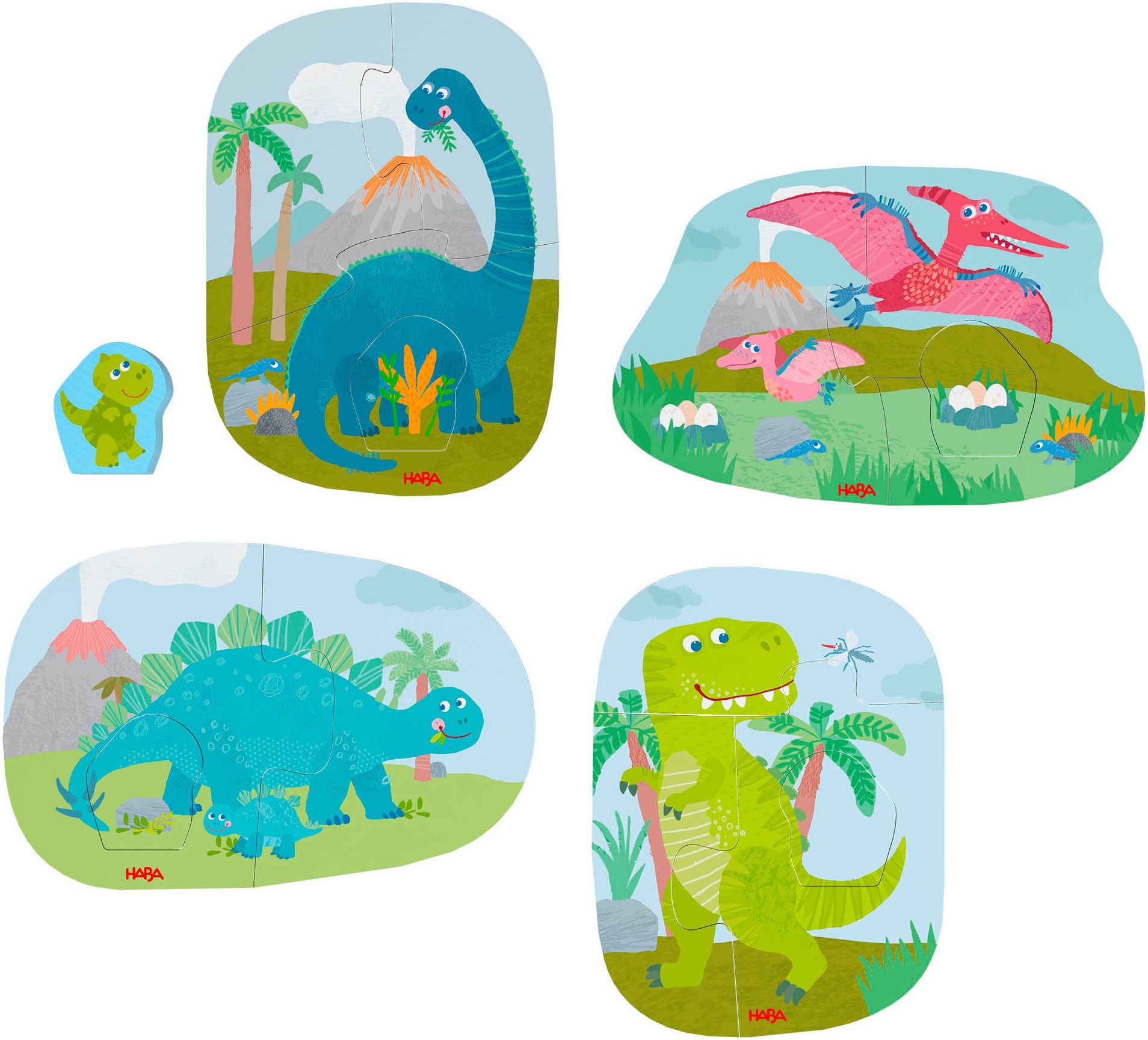 Haba Puzzle 4 erste Puzzles Dinos, 14 Puzzleteile