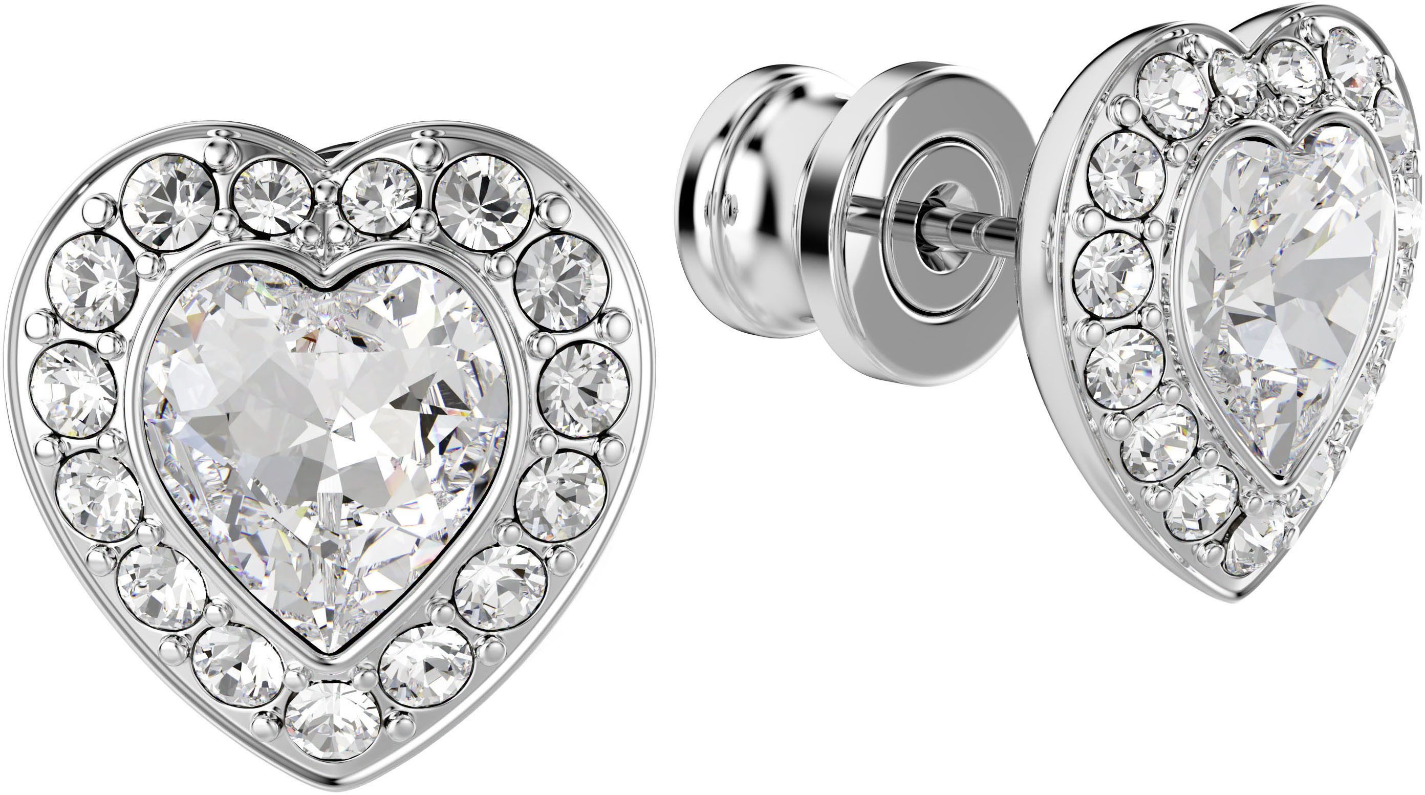 Swarovski Paar Ohrstecker Schmuck Geschenk Ariana Grande Ohrringe Herz, mit Swarovski® Kristall