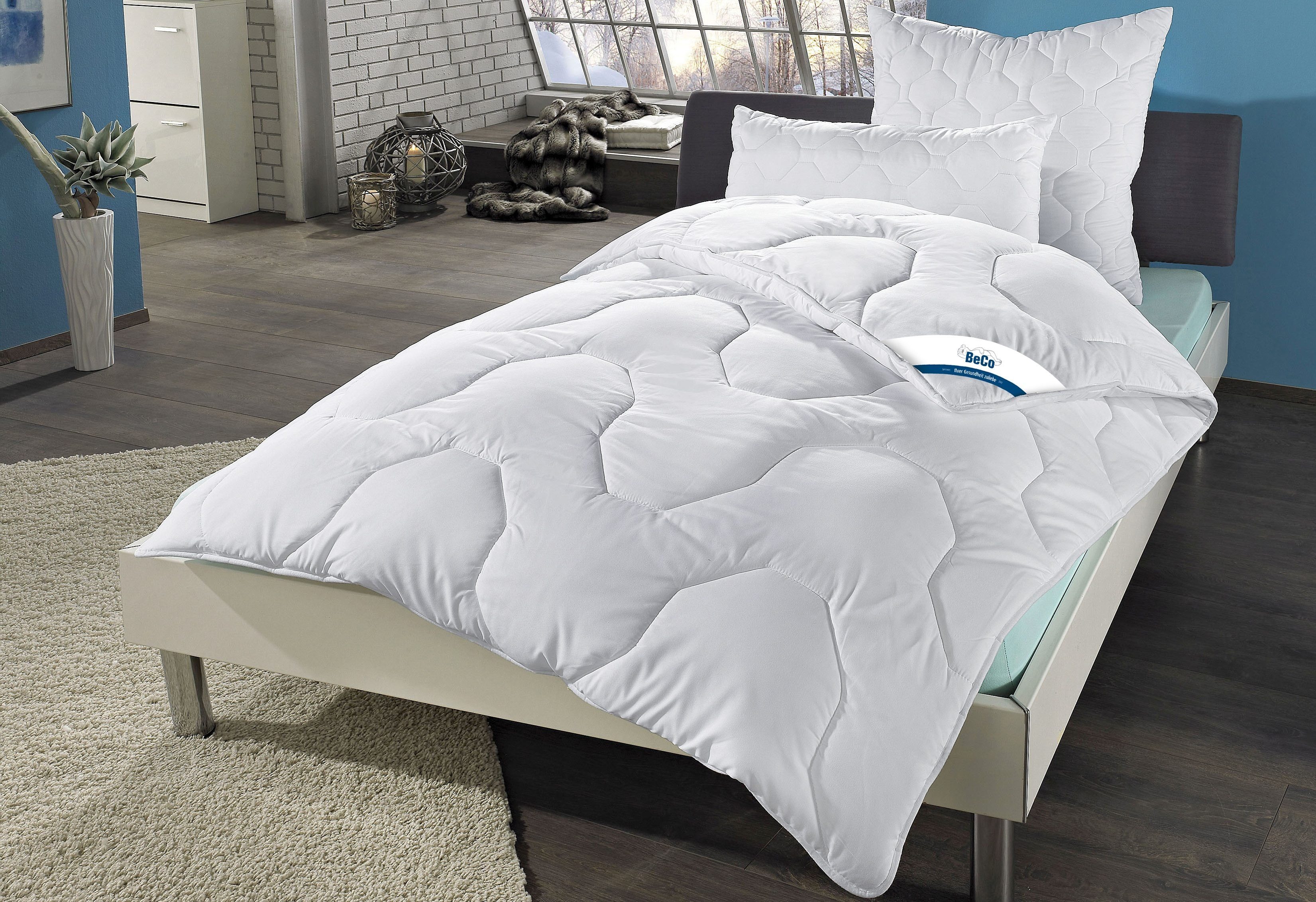 Beco Kunstfaserbettdecke Gregor, Bettdecken für Sommer und Winter, Ganzjahresdecke, Füllung: Polyester, Bezug: Polyester, Bettdecke 135x200cm, allergiker geeignet (Hausstauballergiker)