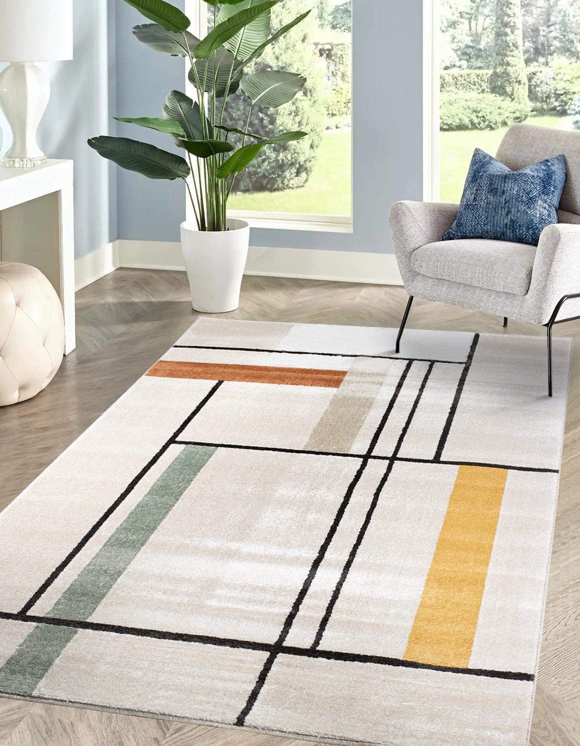 Rikmani Frisé-Teppich Kurzflorteppich, Designer-Teppich für Wohnzimmer, günstig online kaufen
