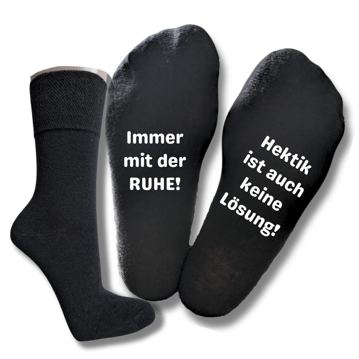 Basicsocken Spruchsocken "Immer mit der Ruhe..."